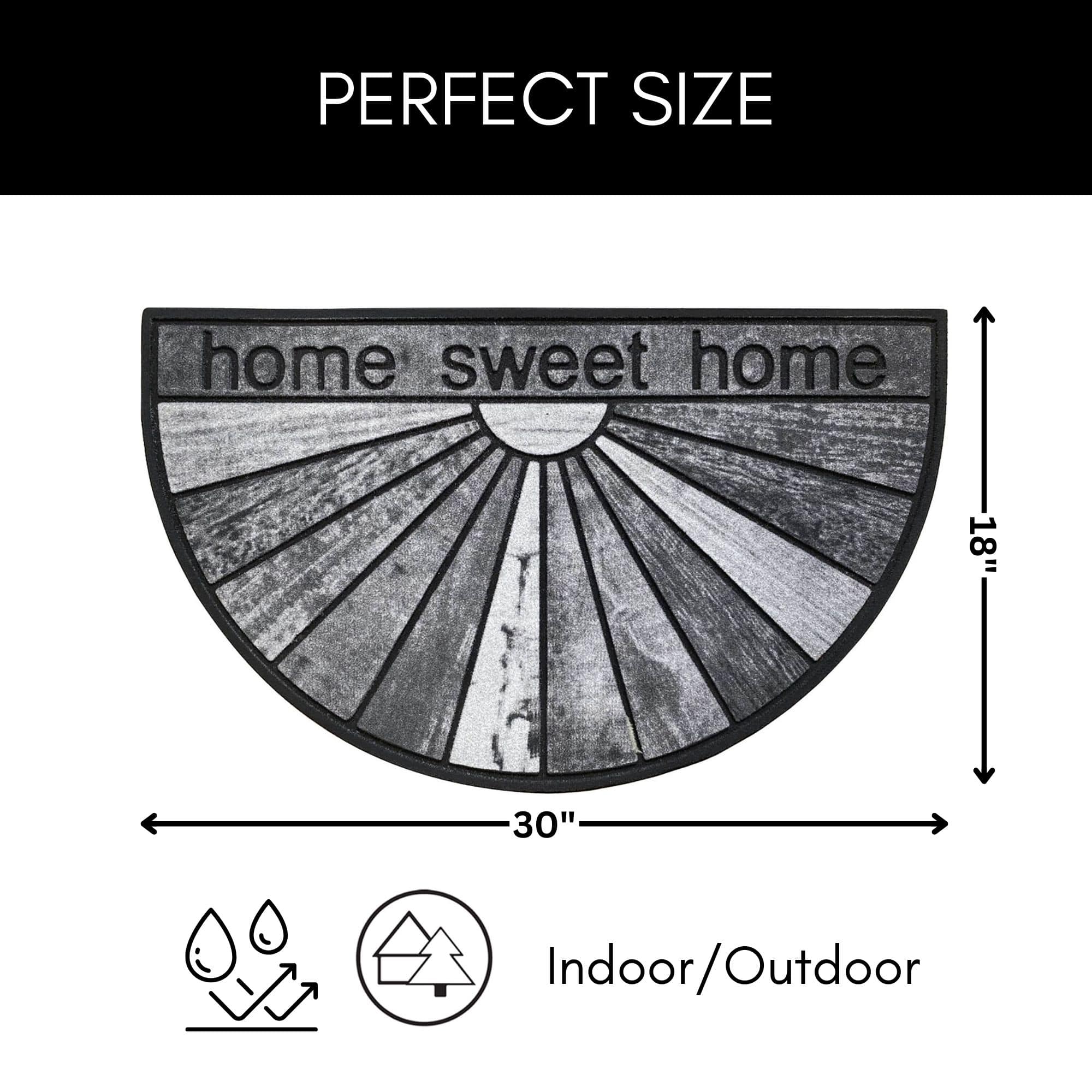 evideco-home-sweet-home-paillasson-demi-lune-gris-caoutchouc-76cm image 2
