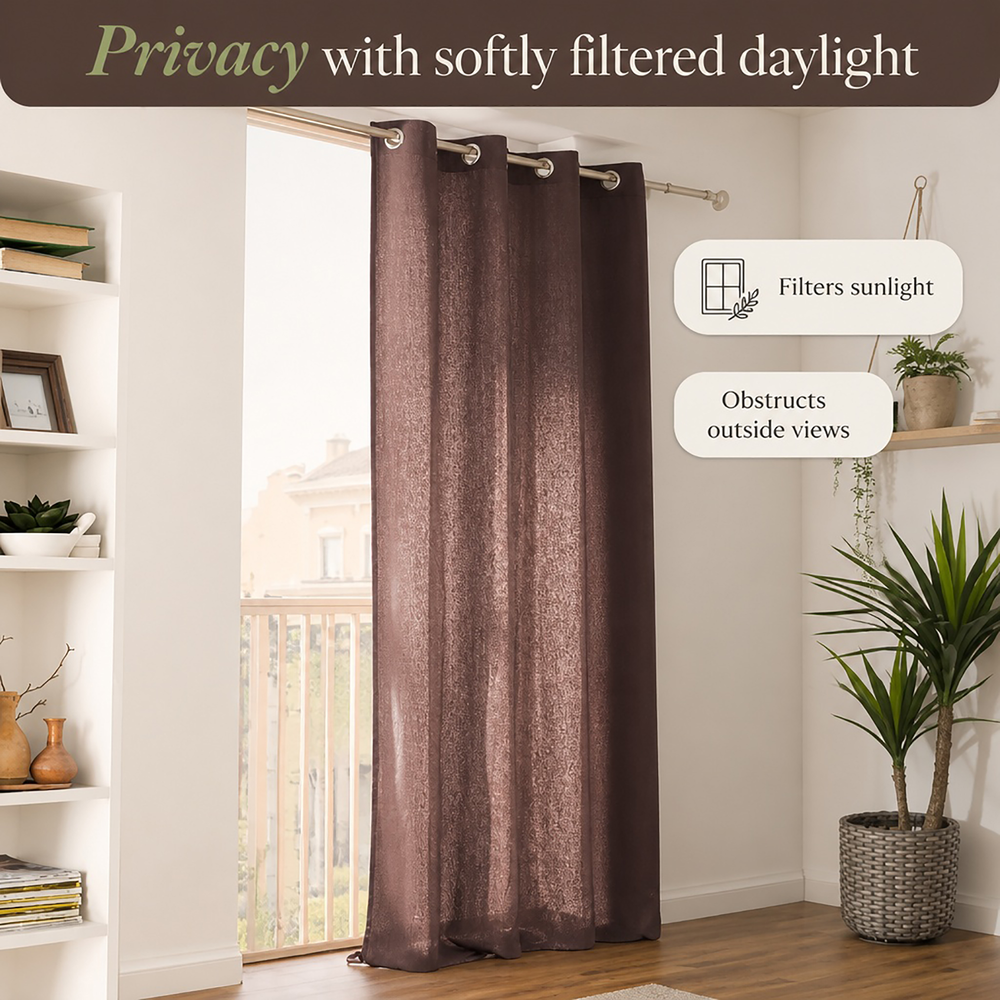 evideco-rideau-coton-marron-mocha-140x241-illets-filtrant image 4