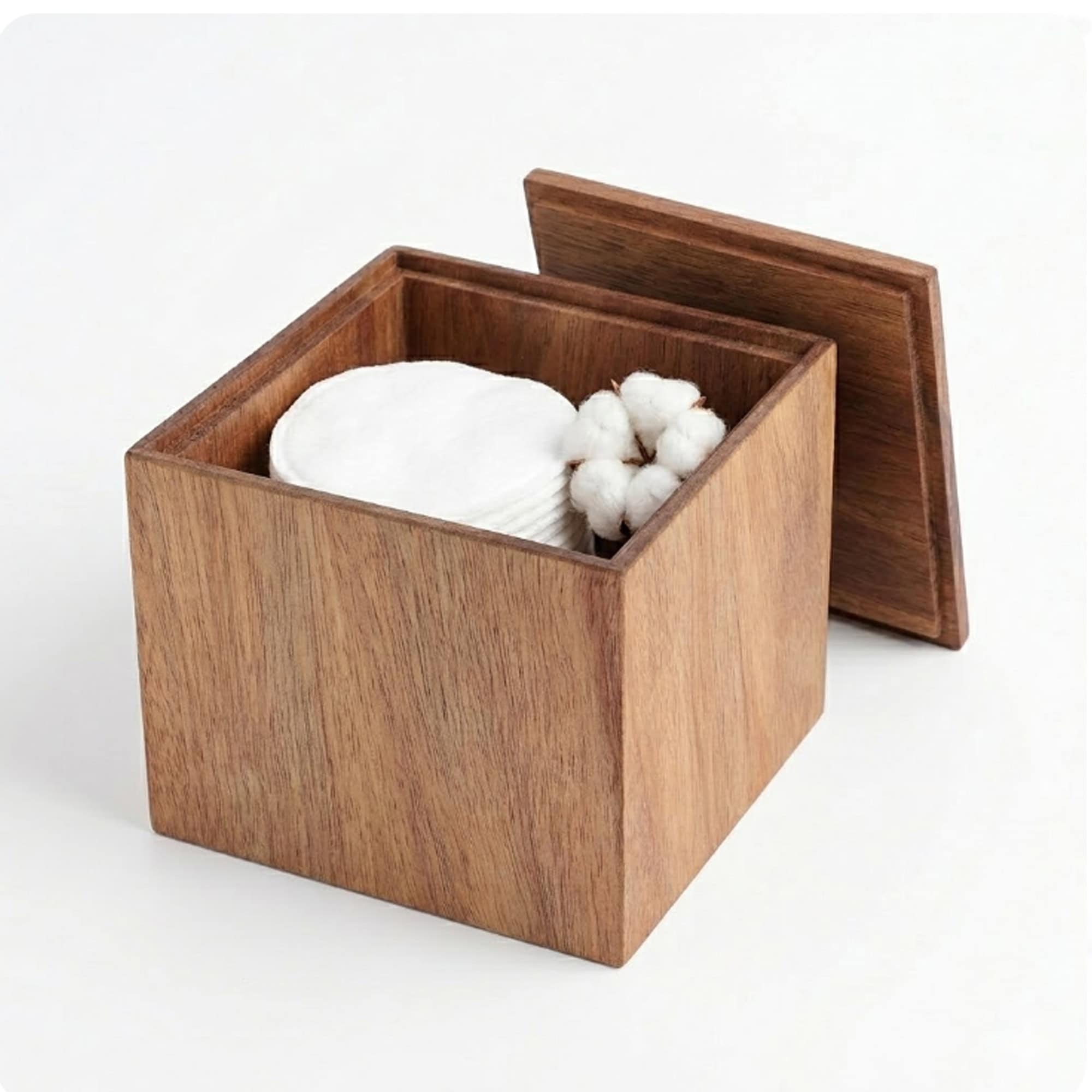 evideco-home-accessories-bo-te-rangement-bois-acacia-avec-couvercle image 2