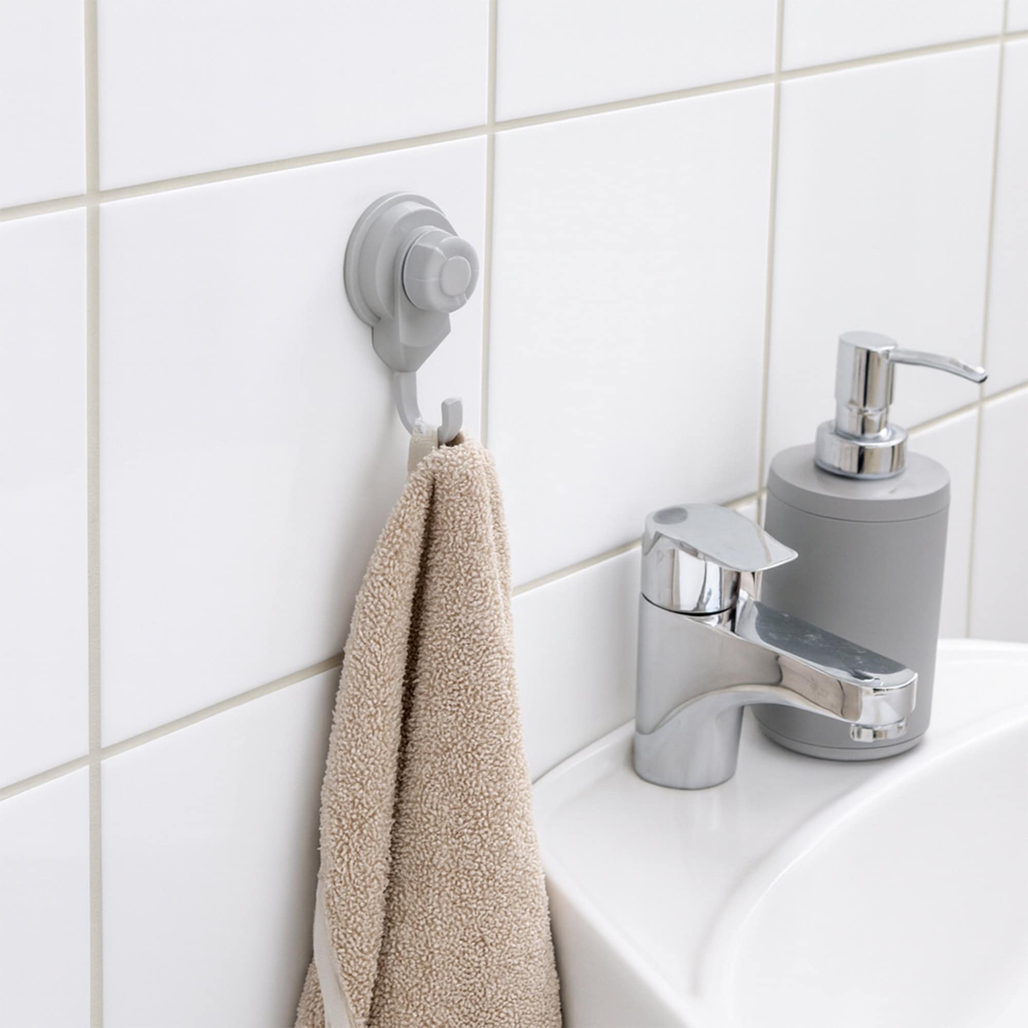 evideco-bathroom-storage-crochets-ventouse-gris-lot-de-2-fixation-forte image 4