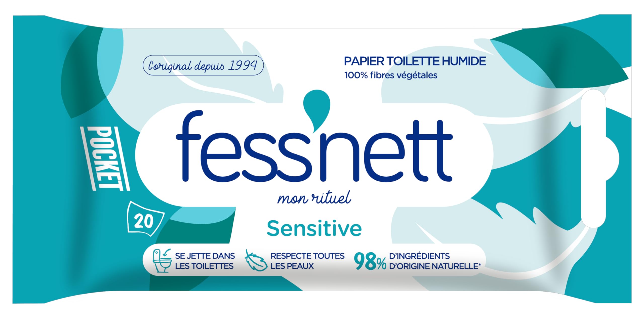 fess-nett-pocket-papier-toilette-humide-sensitive-20-pi-ces image 1