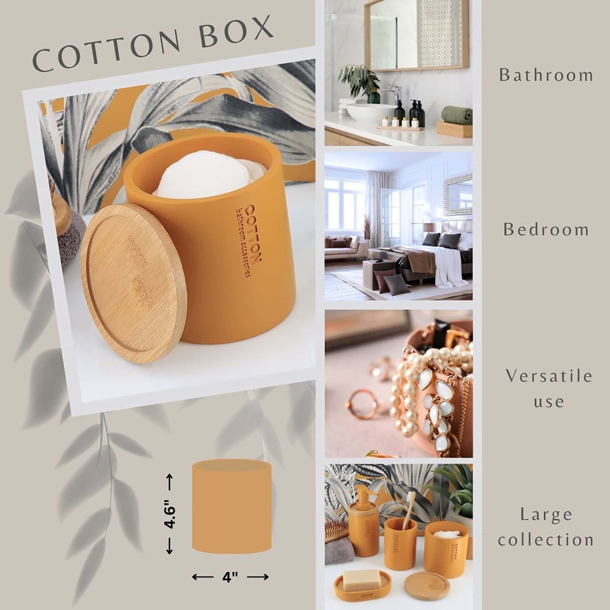evideco-bo-te-coton-jaune-moutarde-couvercle-bambou image 2