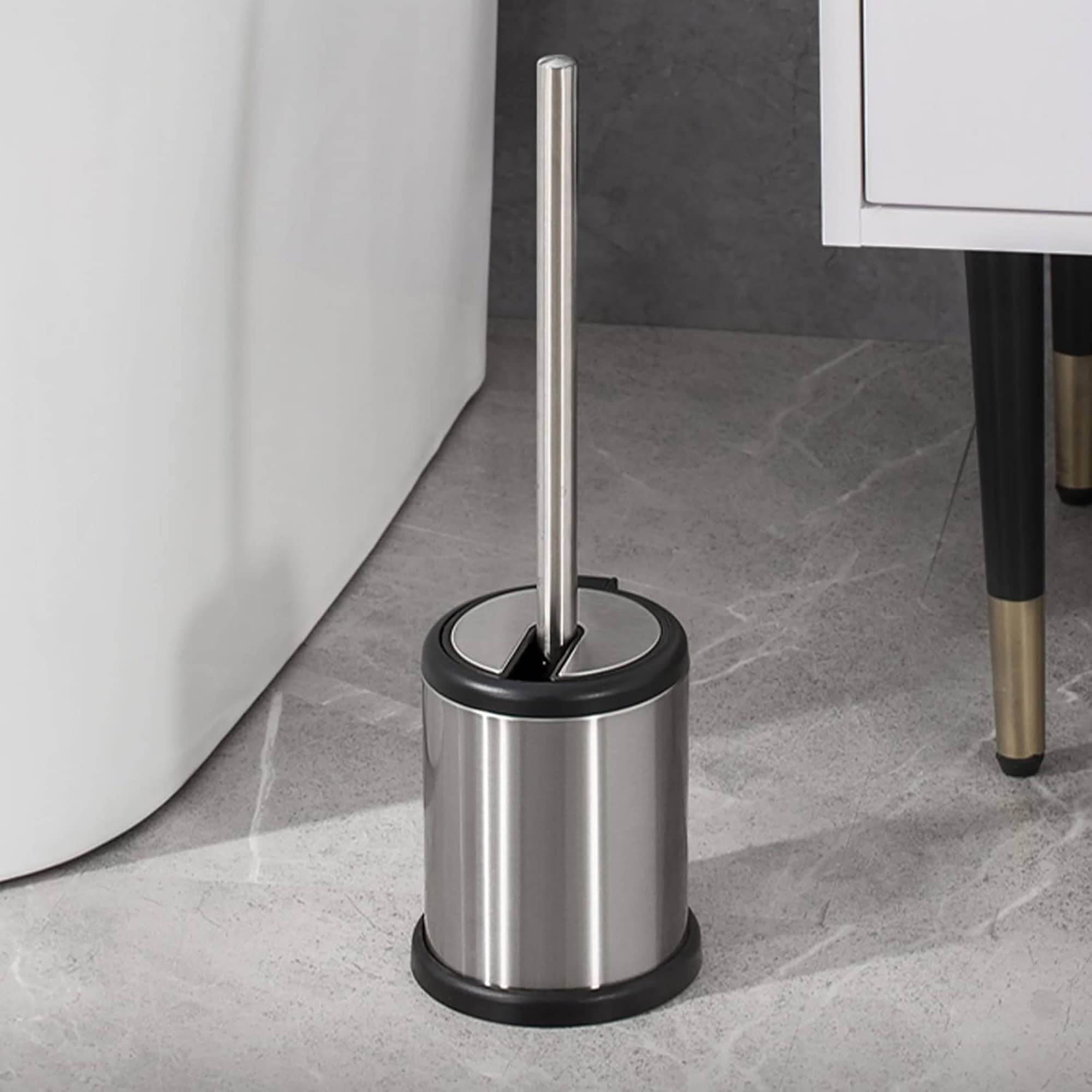 evideco-brosse-wc-chrom-e-manche-inox-couvercle-pliable-compacte image 3