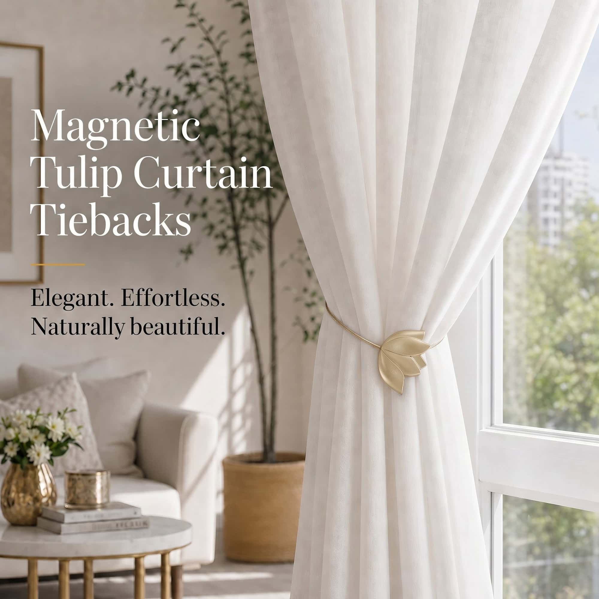 evideco-home-accessories-embrasse-rideau-tulipe-magn-tique-r-sine-or image 1