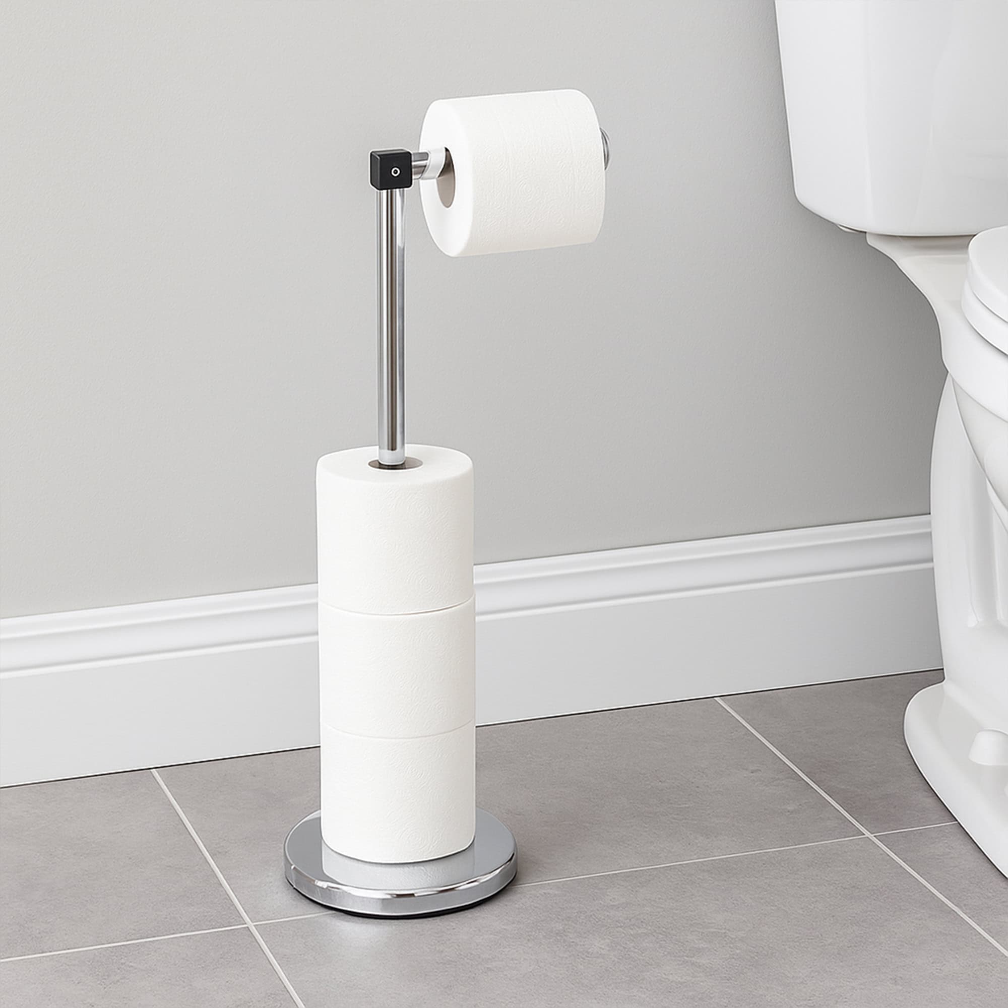 evideco-porte-papier-toilette-chrome-sur-pied-bras-pliable-r-serve image 1