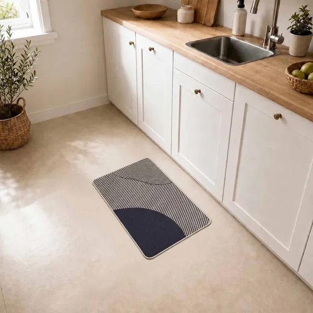 evideco-home-accessories-tapis-cuisine-beige-g-om-trique-50x80 image 1