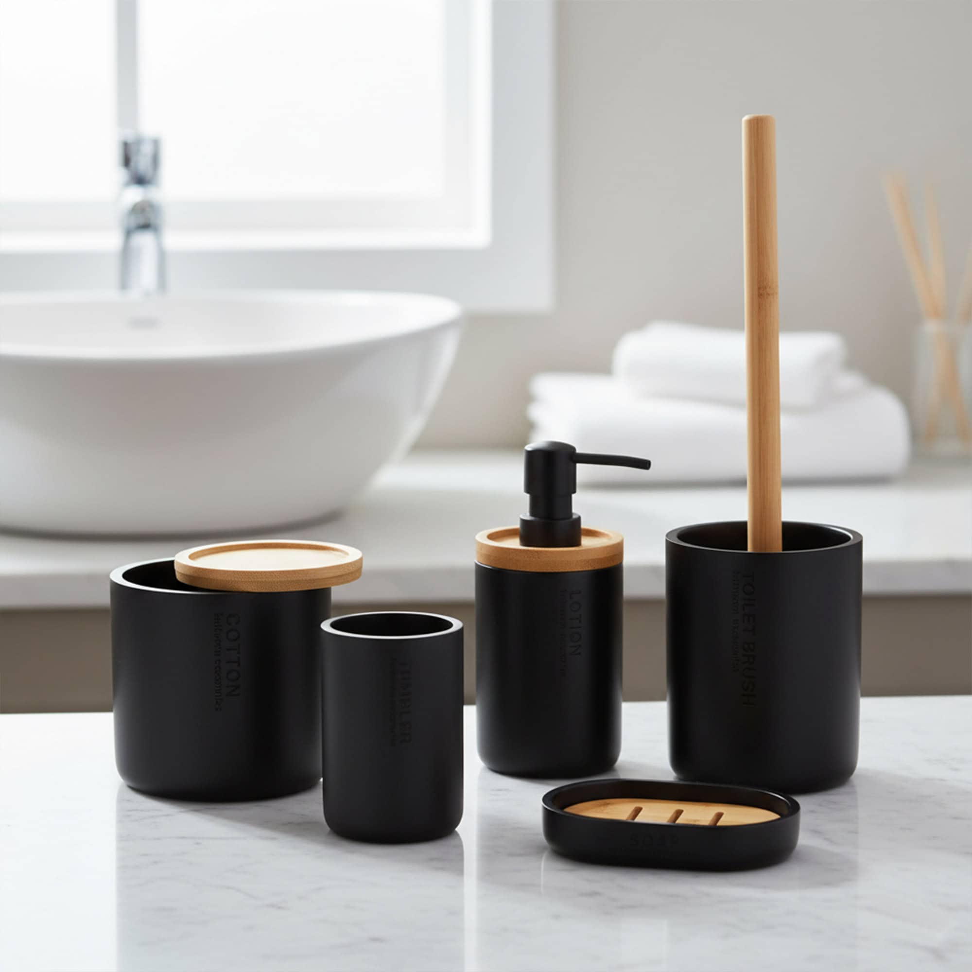 evideco-bathroom-accessories-distributeur-savon-noir-bambou image 7