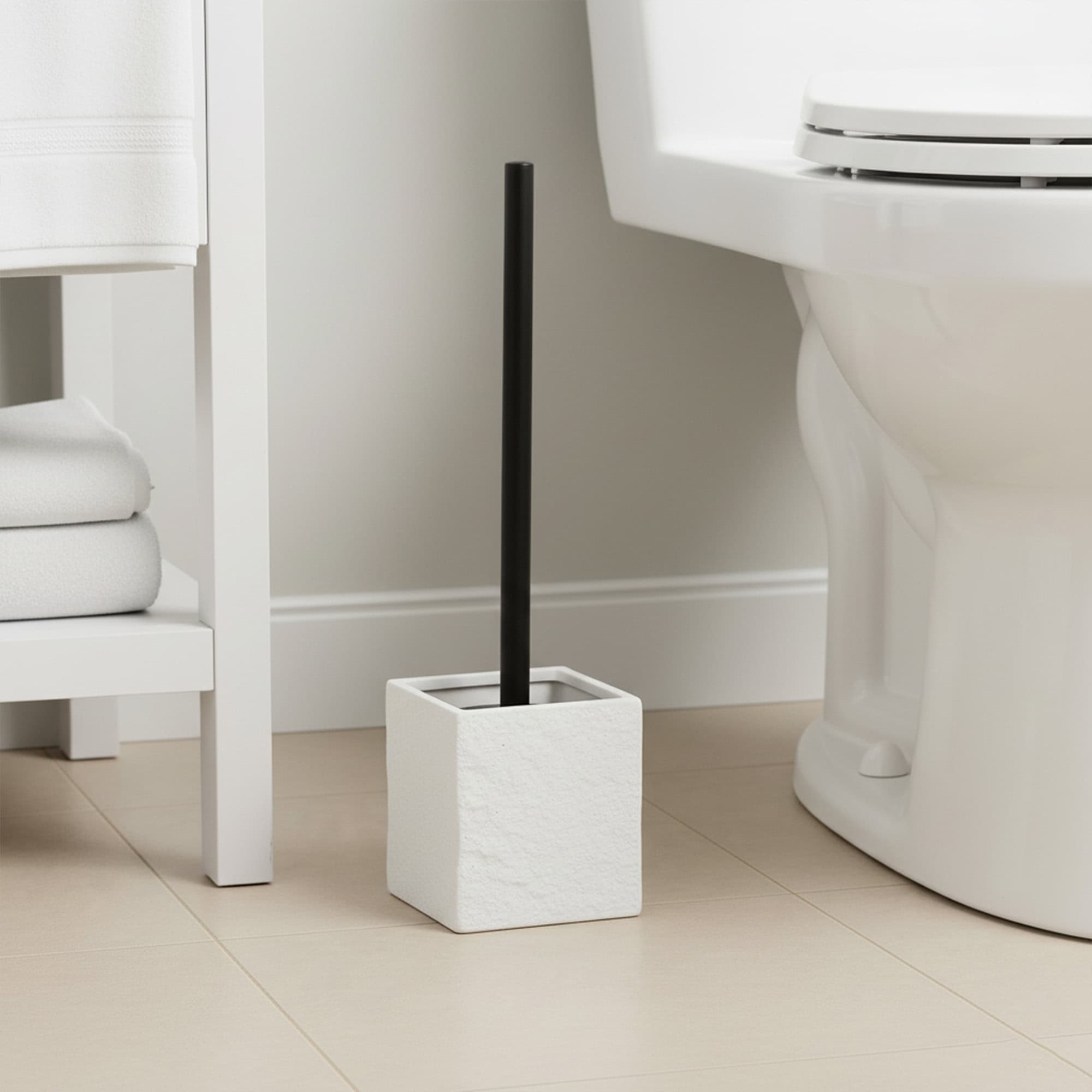 evideco-brosse-wc-carr-e-effet-pierre-blanche-avec-support image 2