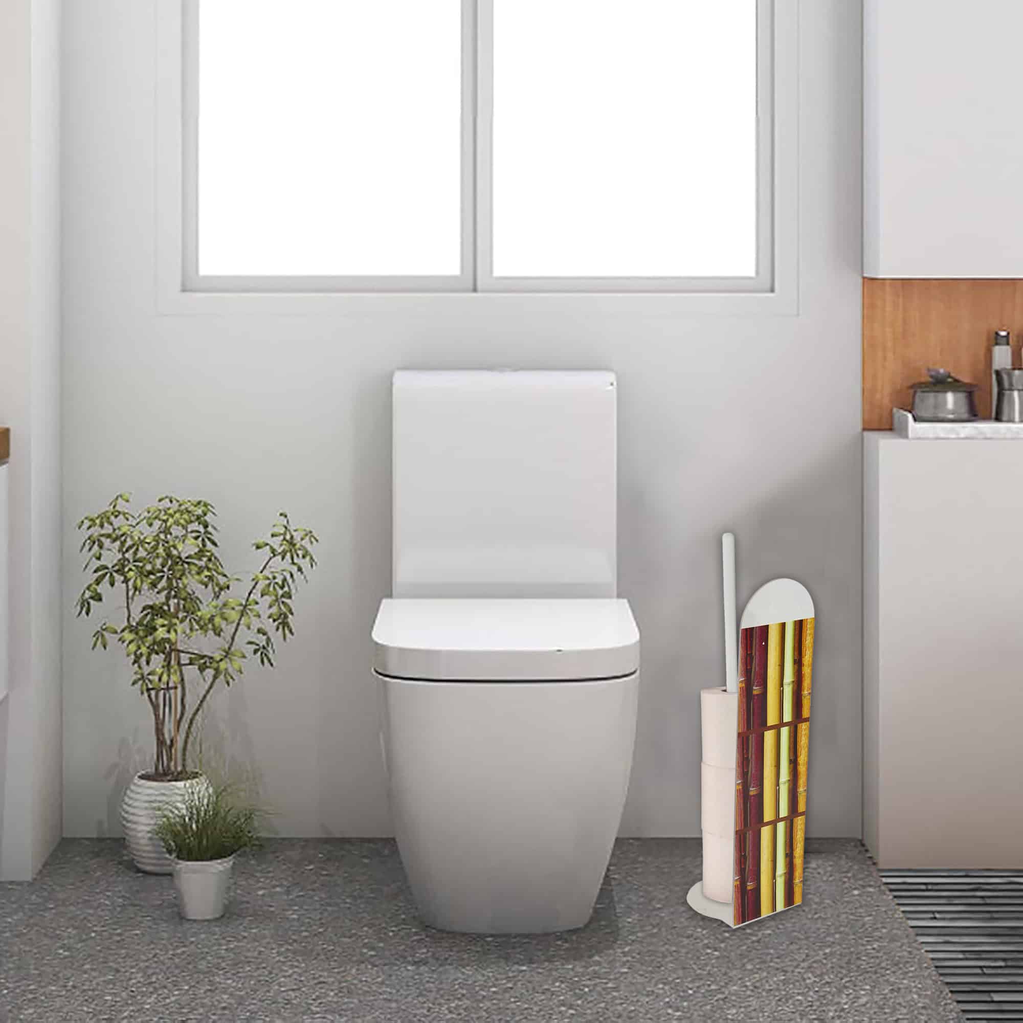 evideco-porte-papier-toilette-sur-pied-bambou-marron-4-rouleaux image 7