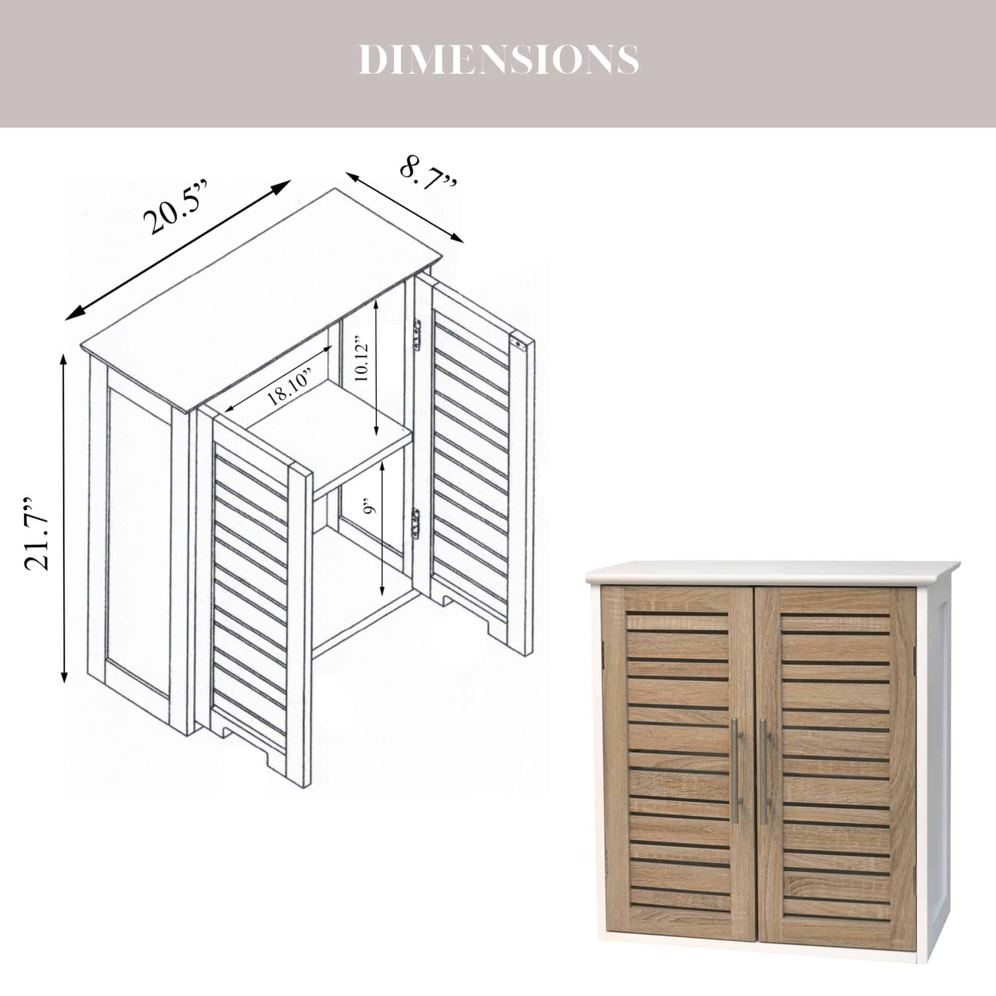 evideco-stockholm-armoire-murale-salle-de-bain-blanche-2-portes image 4