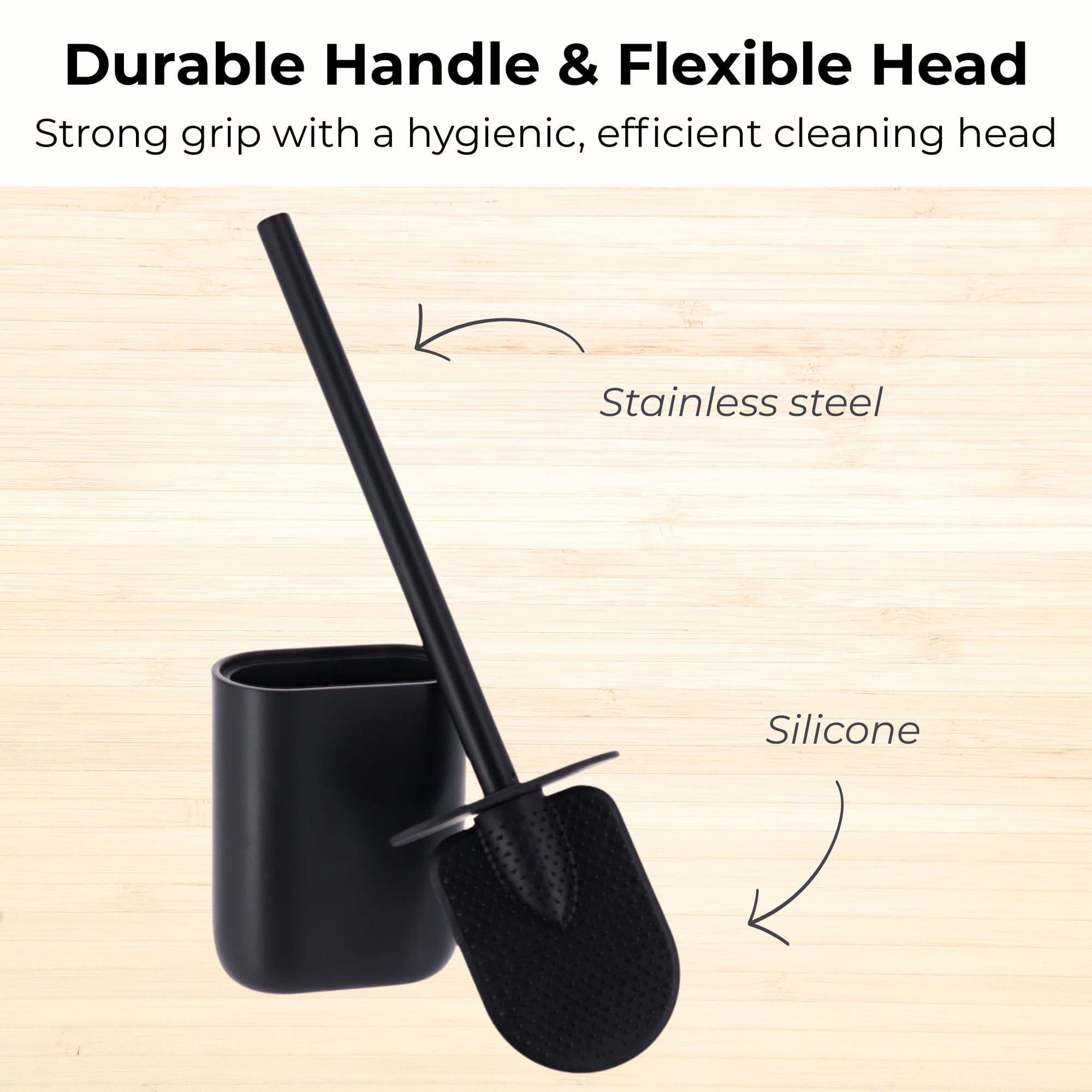 evideco-brosse-wc-ovale-noire-silicone-avec-support image 5