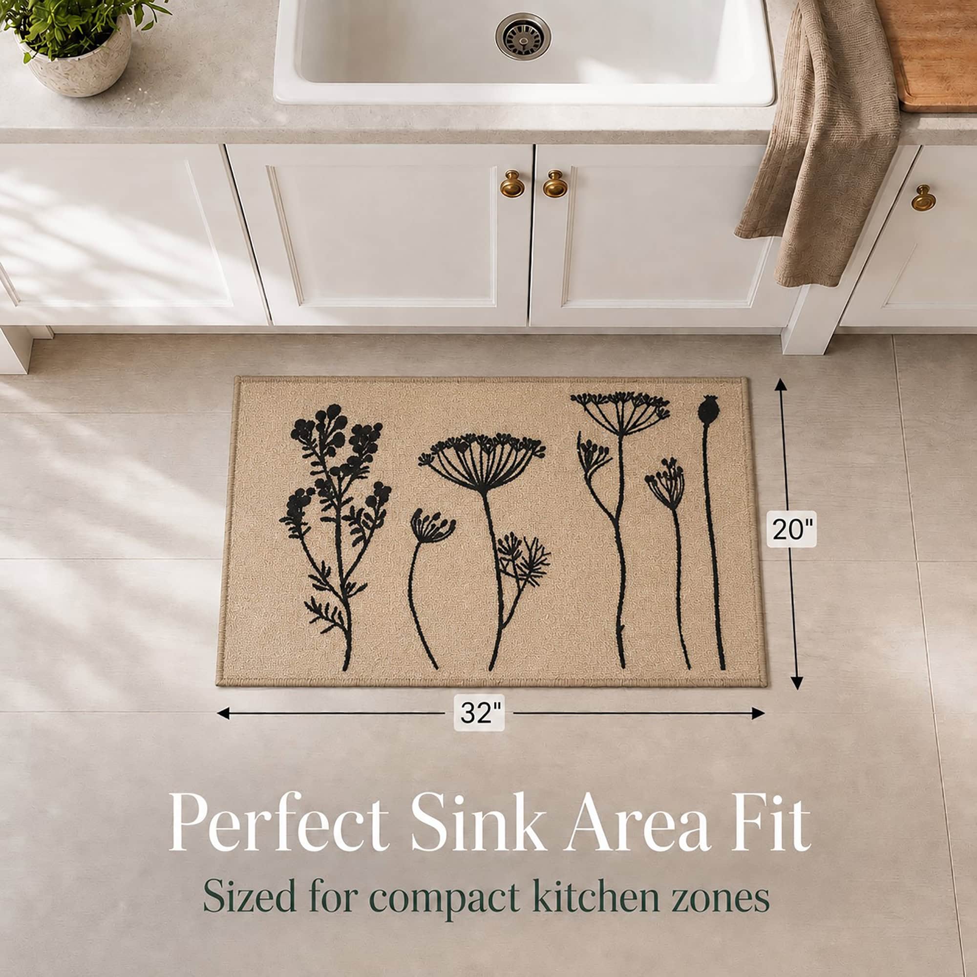 evideco-tapis-cuisine-effet-laine-fleurs-sauvages-81x51-cm-beige image 3