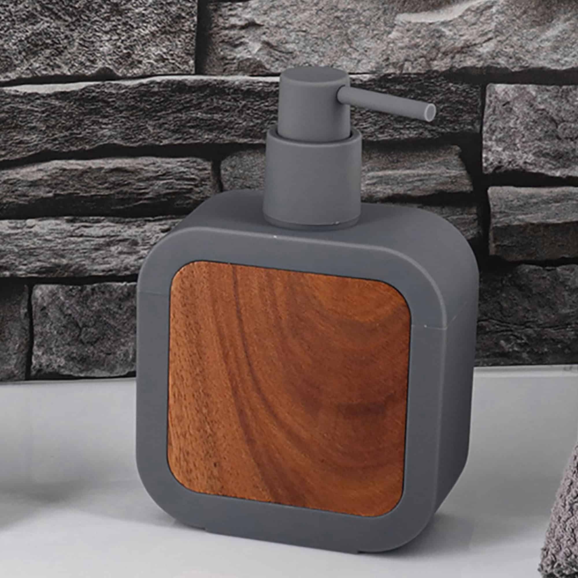 evideco-bathroom-accessories-distributeur-savon-gris-acacia image 1