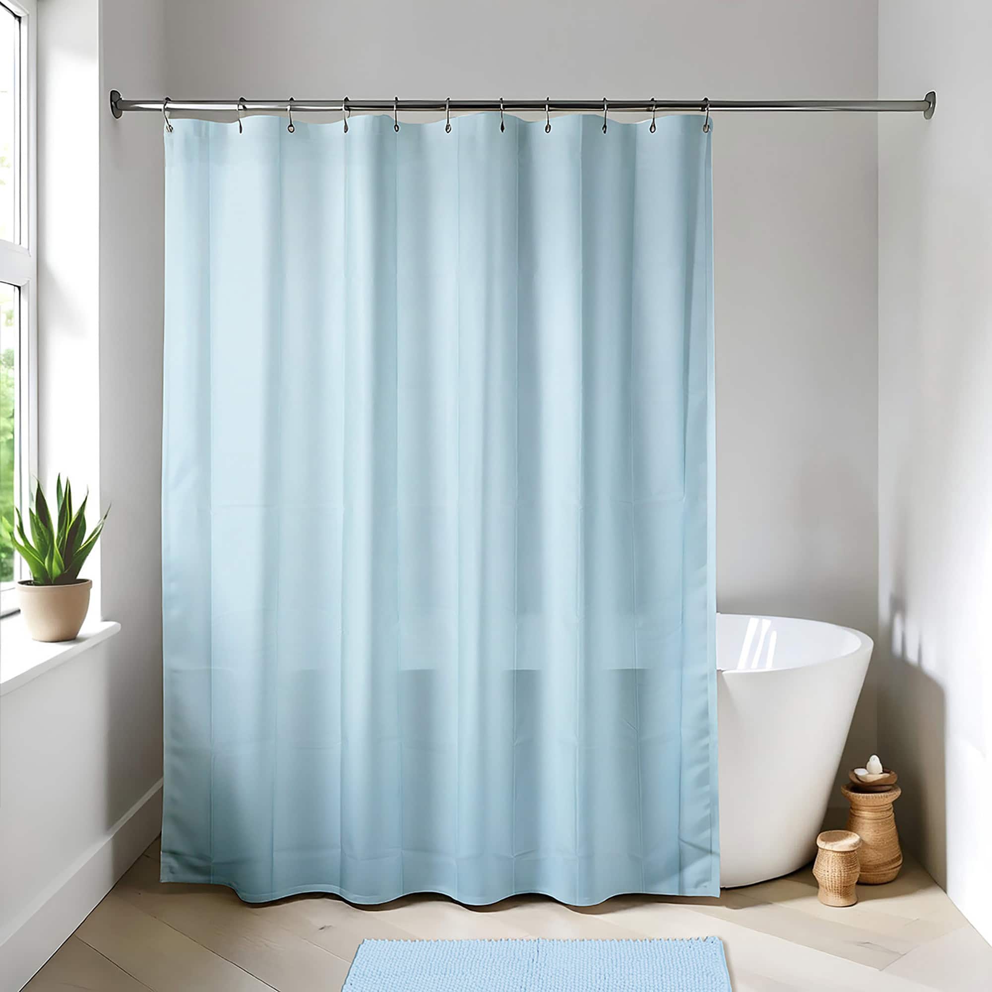 evideco-shower-accessories-rideau-douche-bleu-clair-180x200-cm-peva image 1