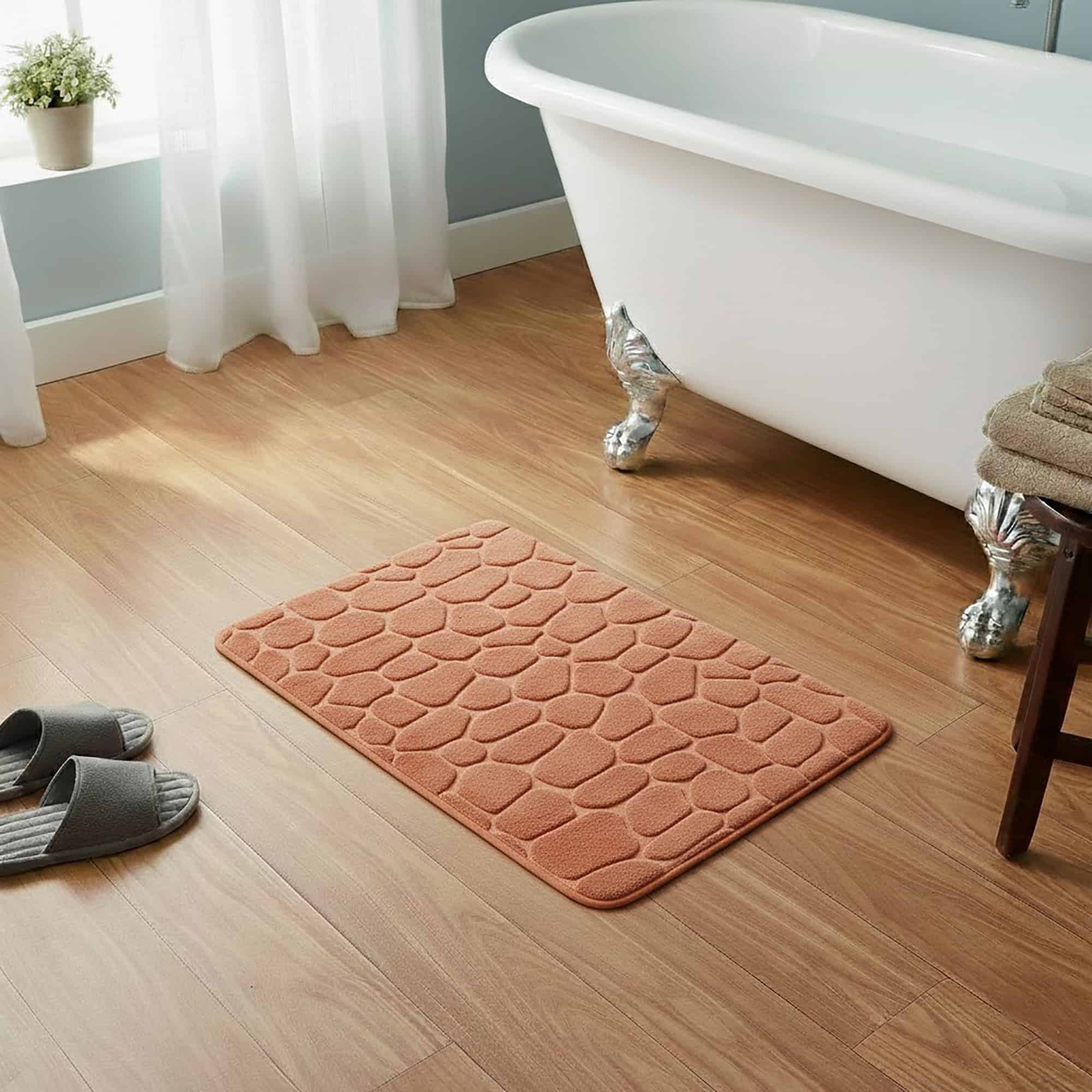 evideco-copper-pebble-32x20-tapis-bain-m-moire-cuivre image 1