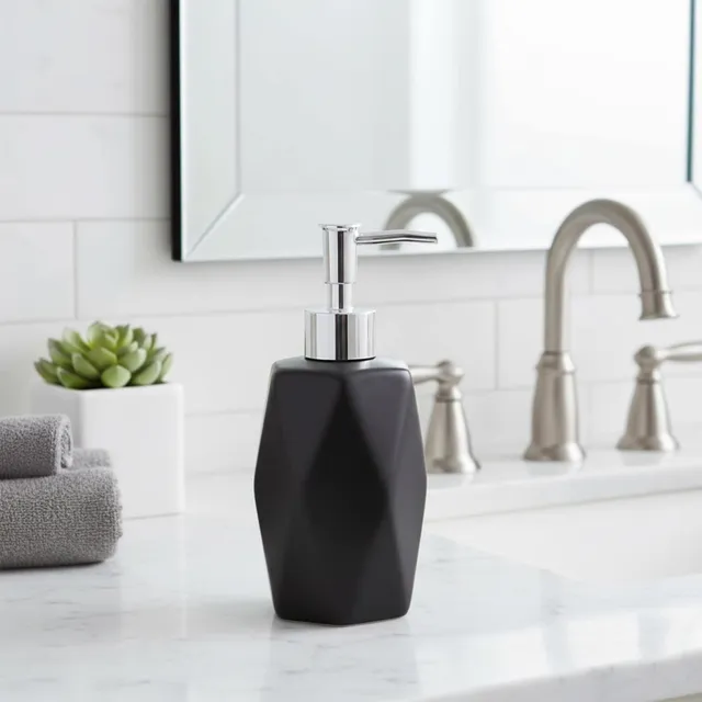 evideco-bathroom-accessories-distributeur-savon-noir-diamond-gr-s image 1