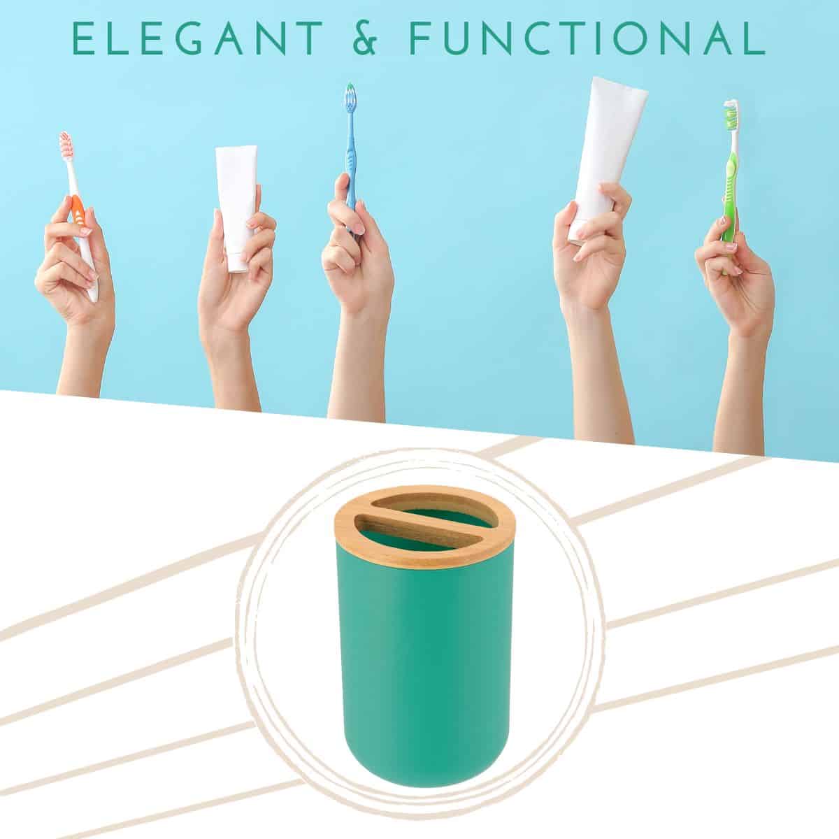 evideco-padang-porte-brosse-dent-vert-bambou-dentifrice image 4