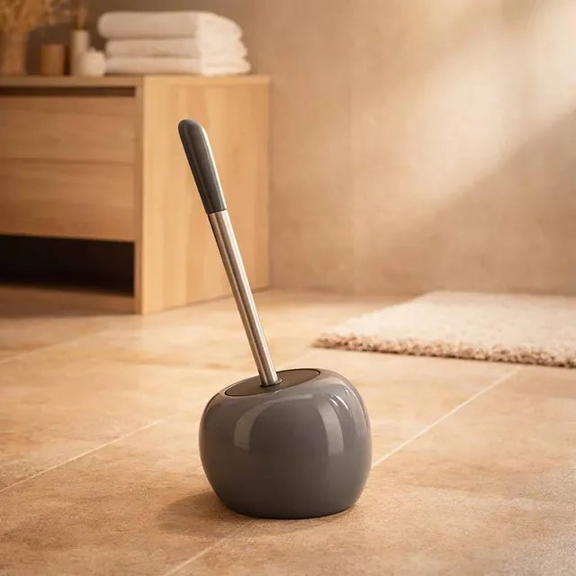 evideco-pise-brosse-wc-grise-autoportante-avec-support image 1