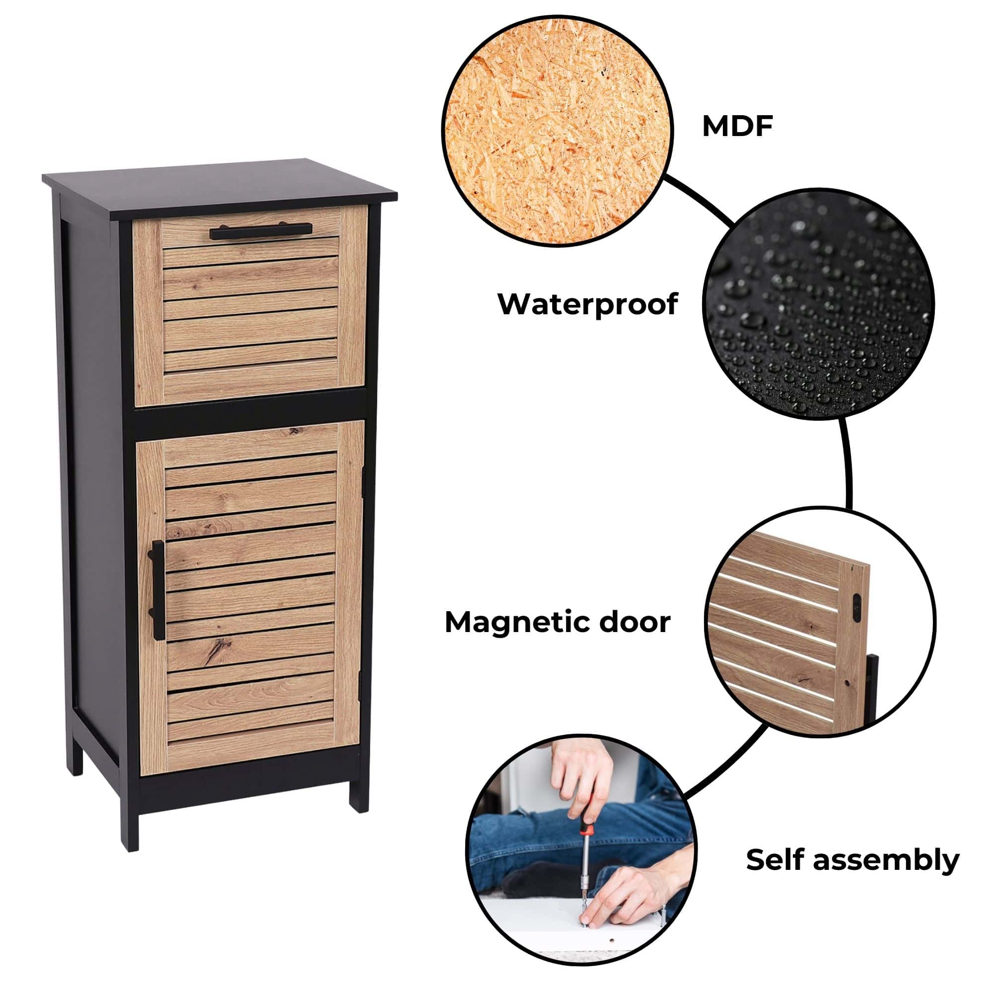 evideco-bergen-meuble-salle-de-bain-compact-noir-marron image 7