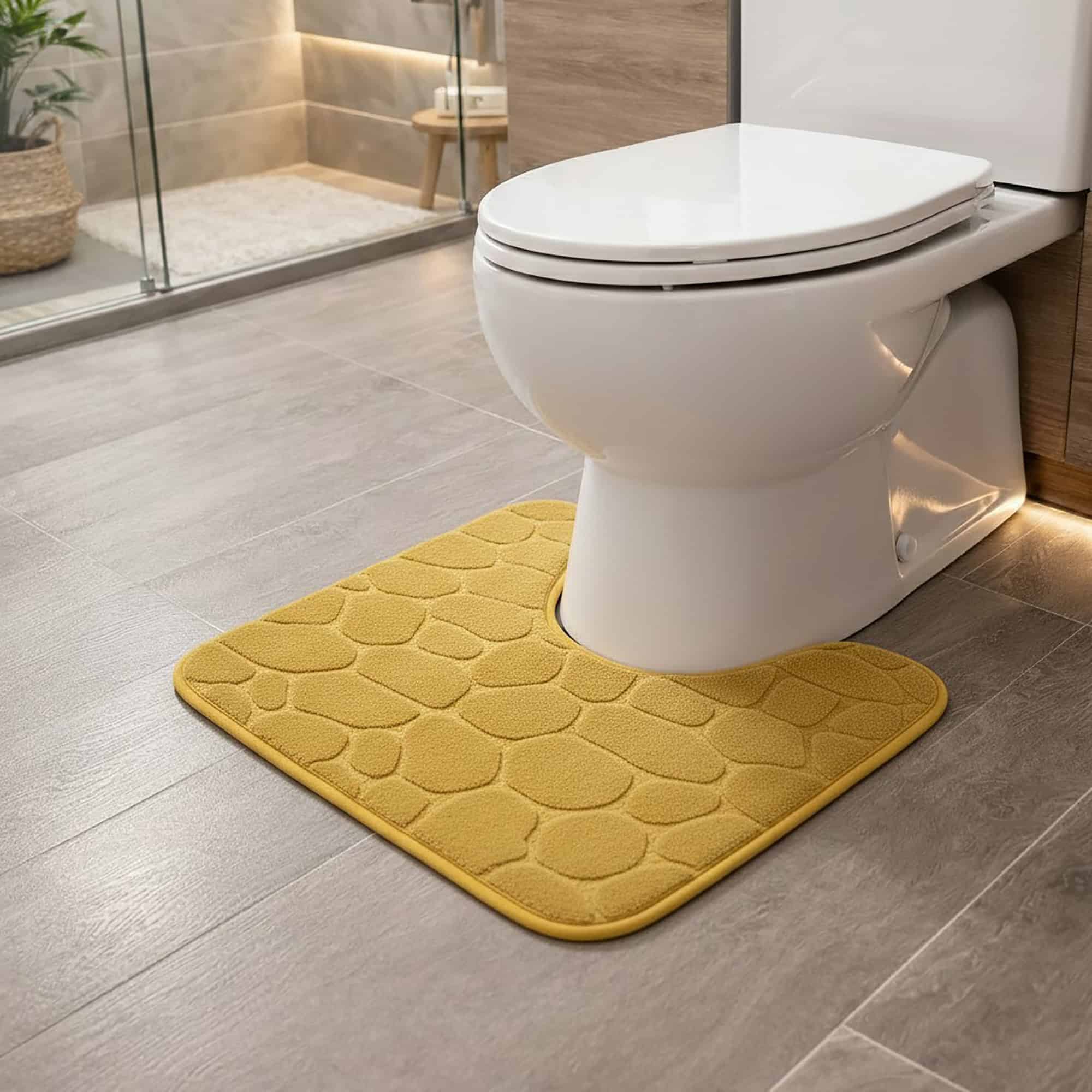 evideco-tapis-contour-wc-m-moire-jaune-moutarde-18x20-galet image 2