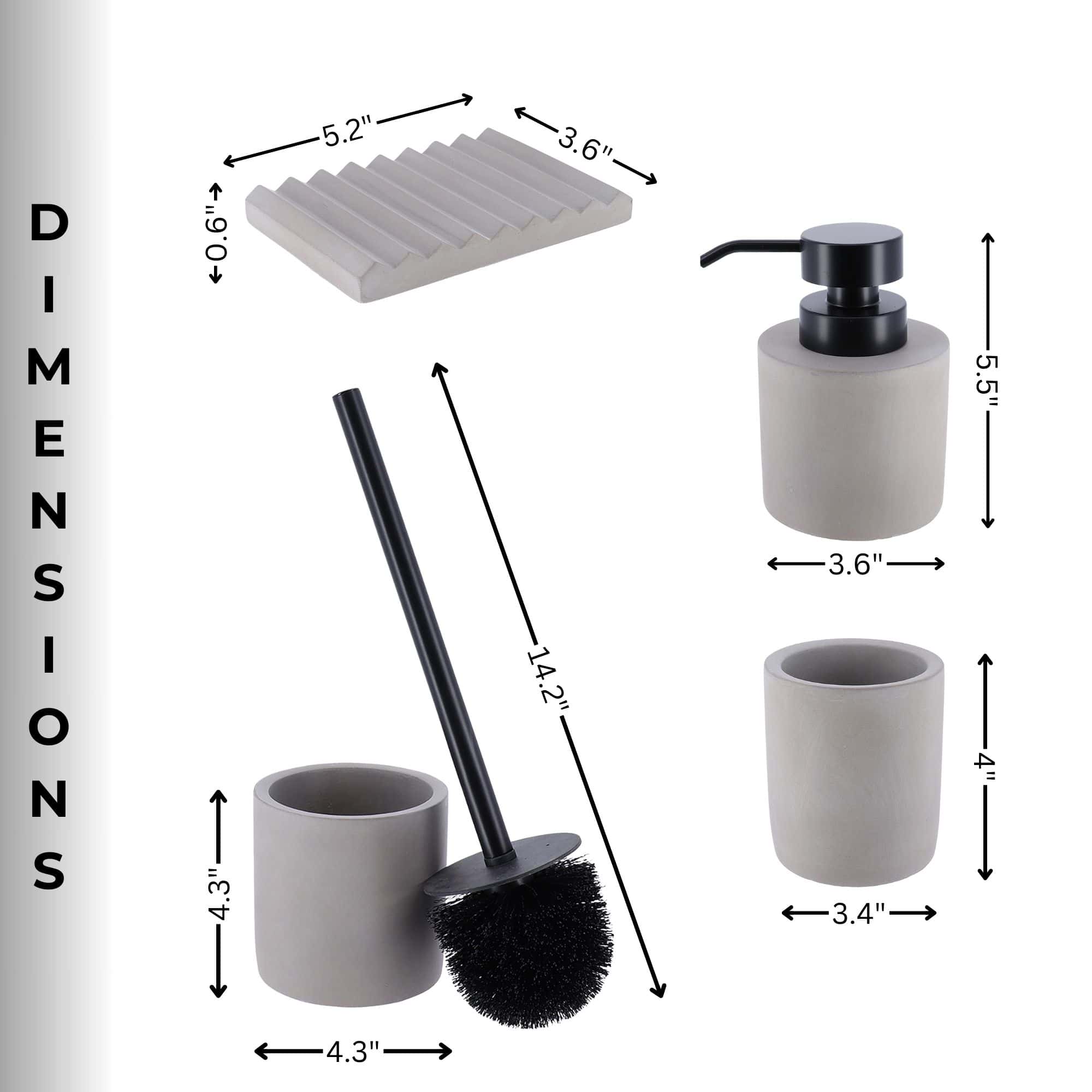evideco-bathroom-accessories-set-4-accessoires-salle-de-bain-ciment-gris image 4