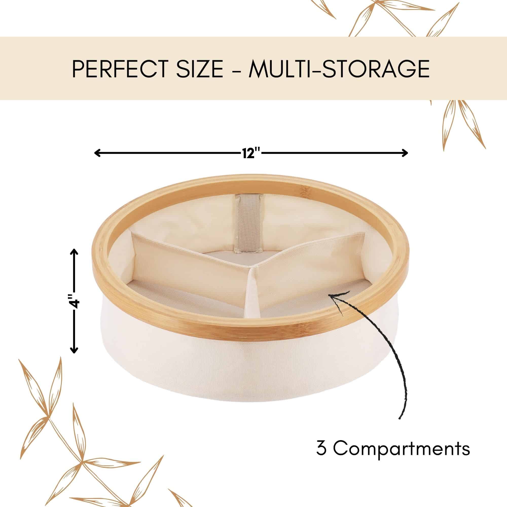 evideco-panier-de-rangement-rond-cru-bambou-3-casiers-pliable image 3