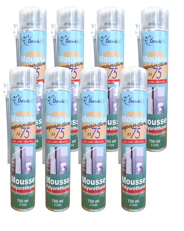 dstock60-mousse-expansive-manuelle-750ml-lot-de-8-polyur-thane image 1