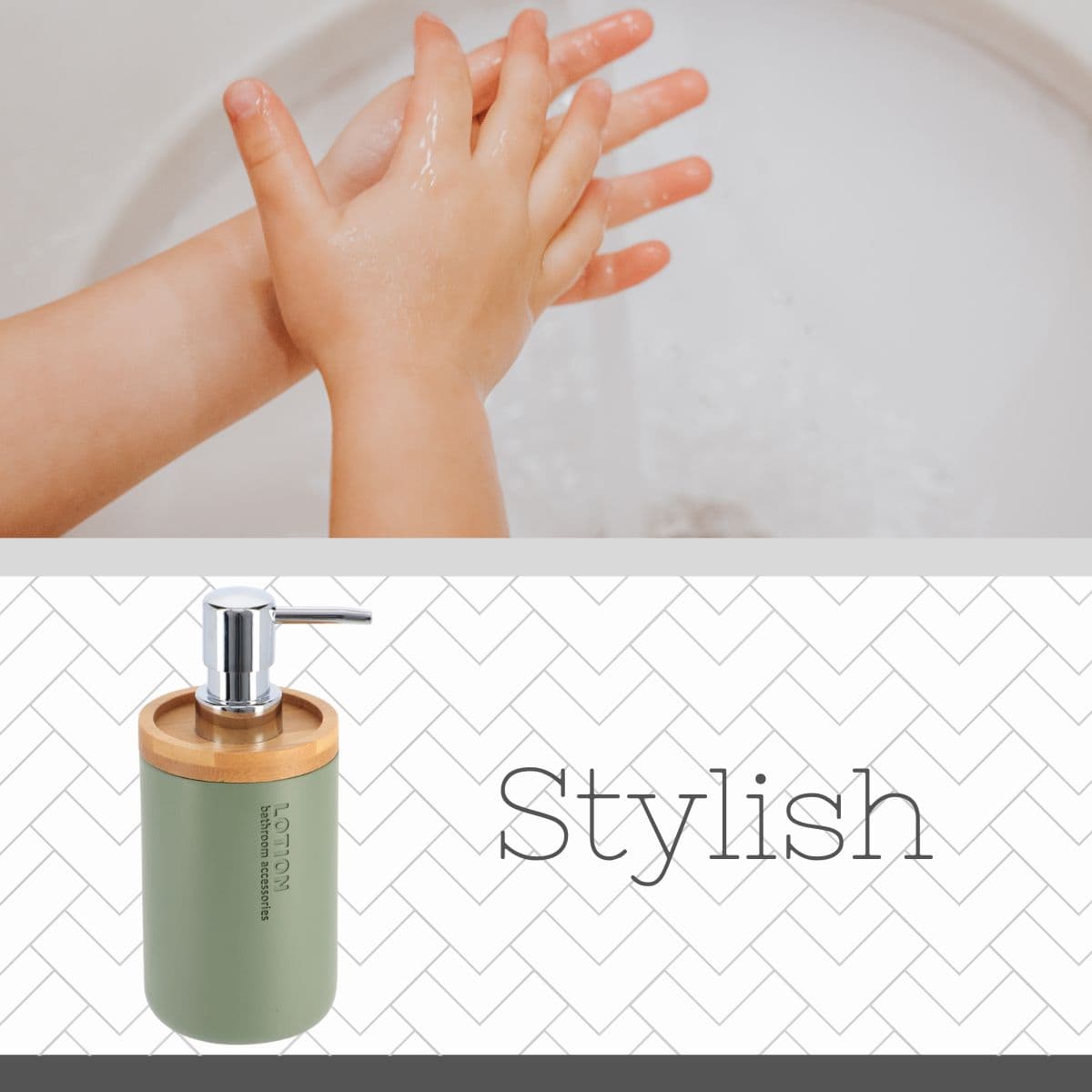 evideco-chic-distributeur-savon-vert-mat-bambou-266ml image 5