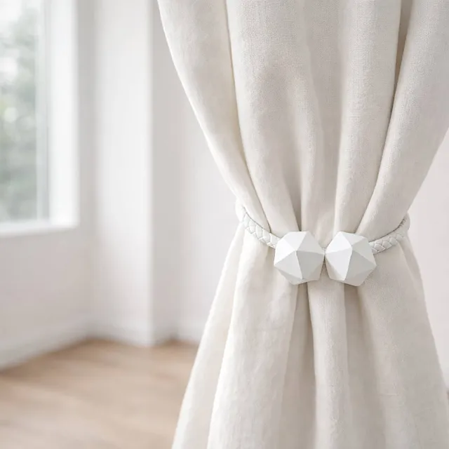 evideco-embrasse-rideau-blanche-flexible-cuir-bouts-bois image 1
