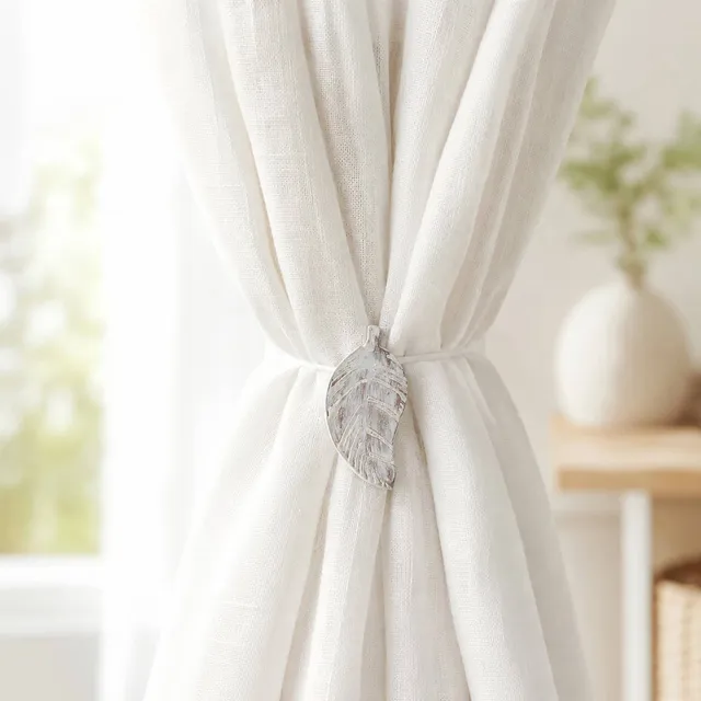 evideco-embrasse-rideau-magn-tique-feuille-bois-blanc image 1
