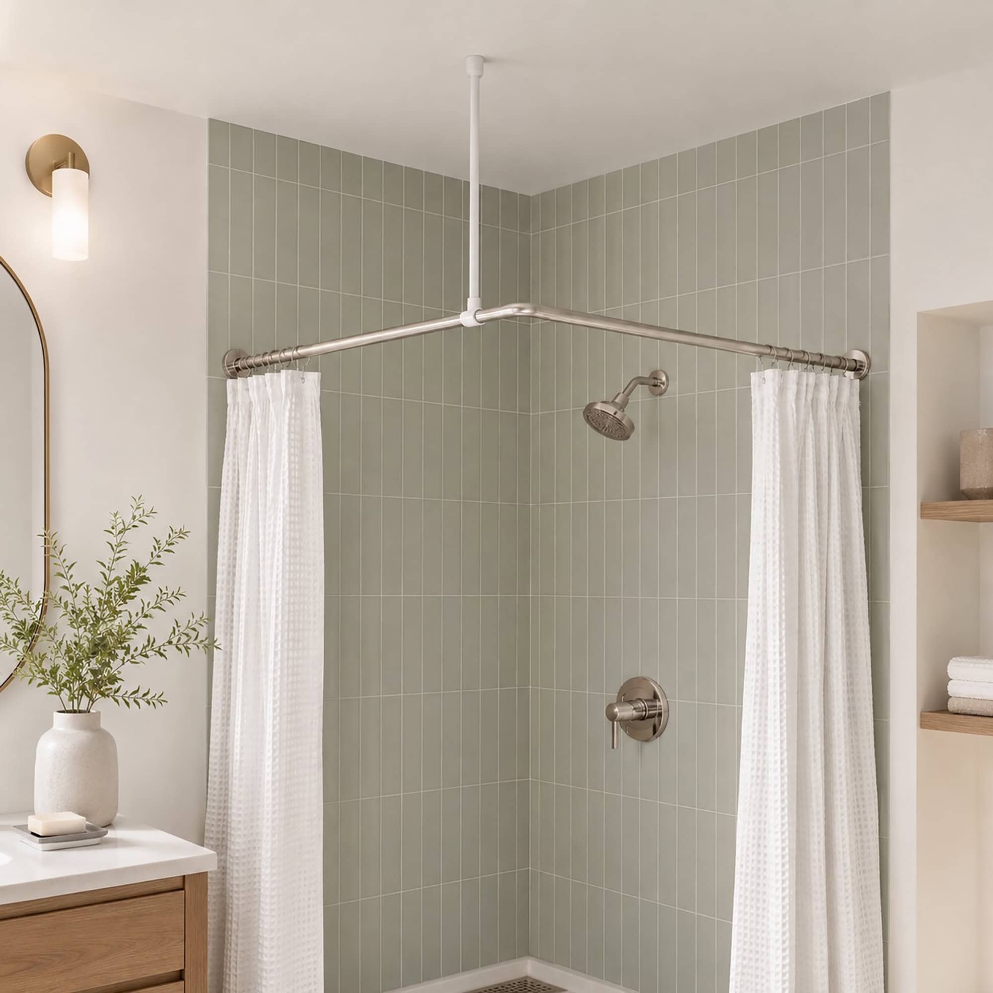 evideco-support-plafond-blanc-tringle-rideau-douche-r-glable image 1
