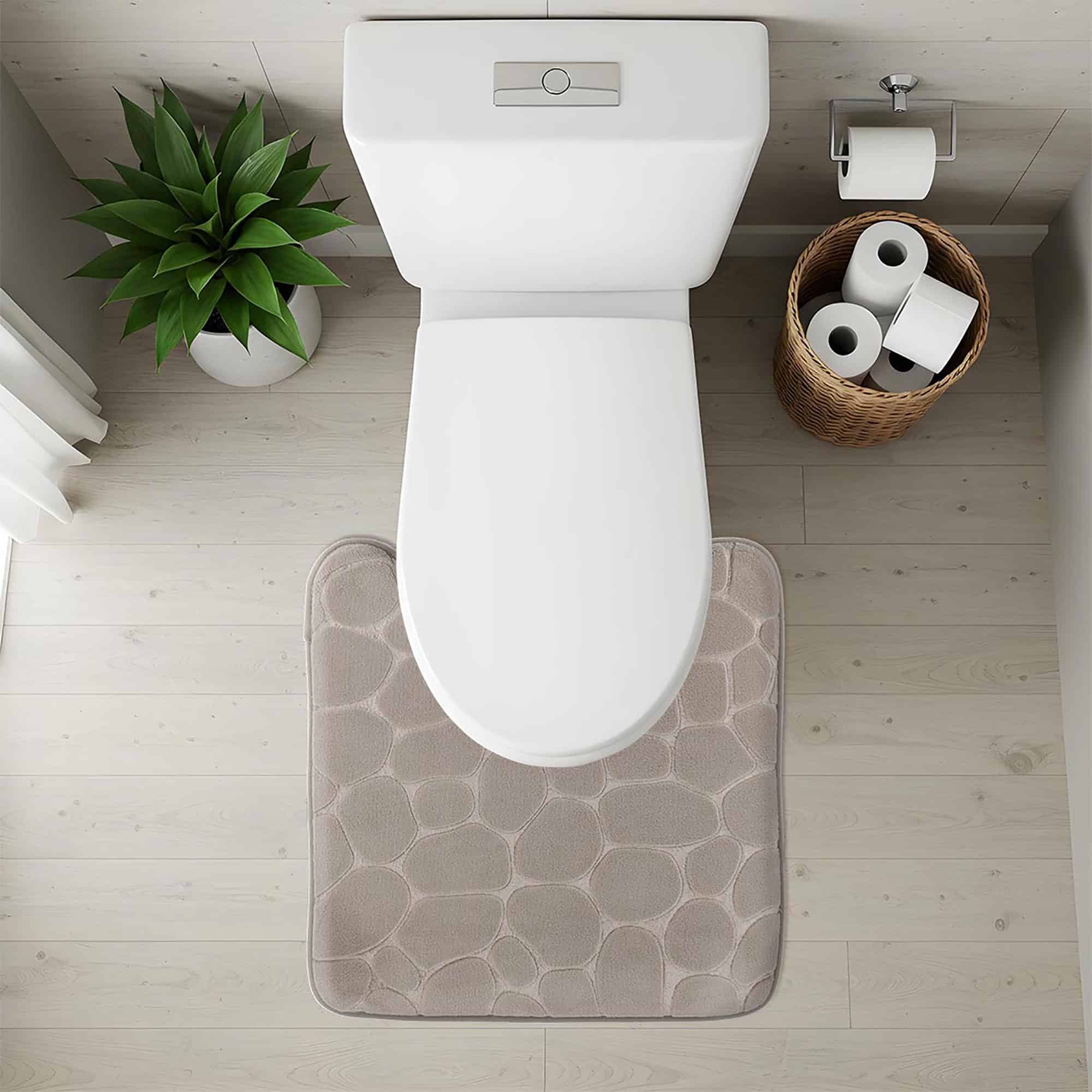 evideco-tapis-de-bain-contour-m-moire-taupe-galet-45x50-cm image 3