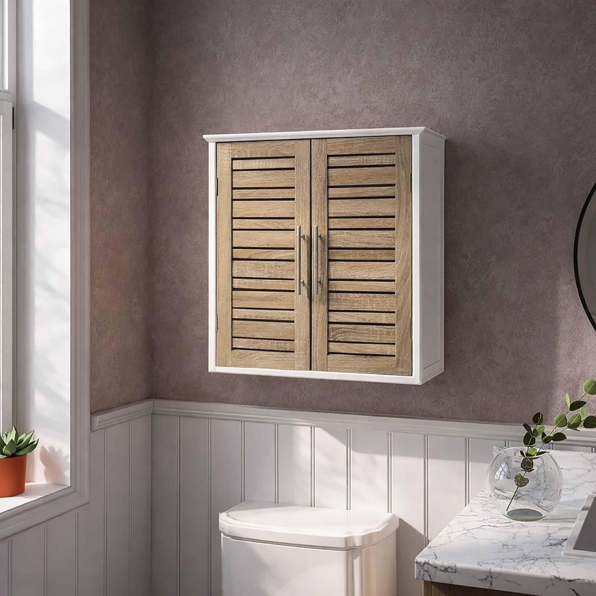 evideco-stockholm-armoire-murale-salle-de-bain-blanche-2-portes image 1