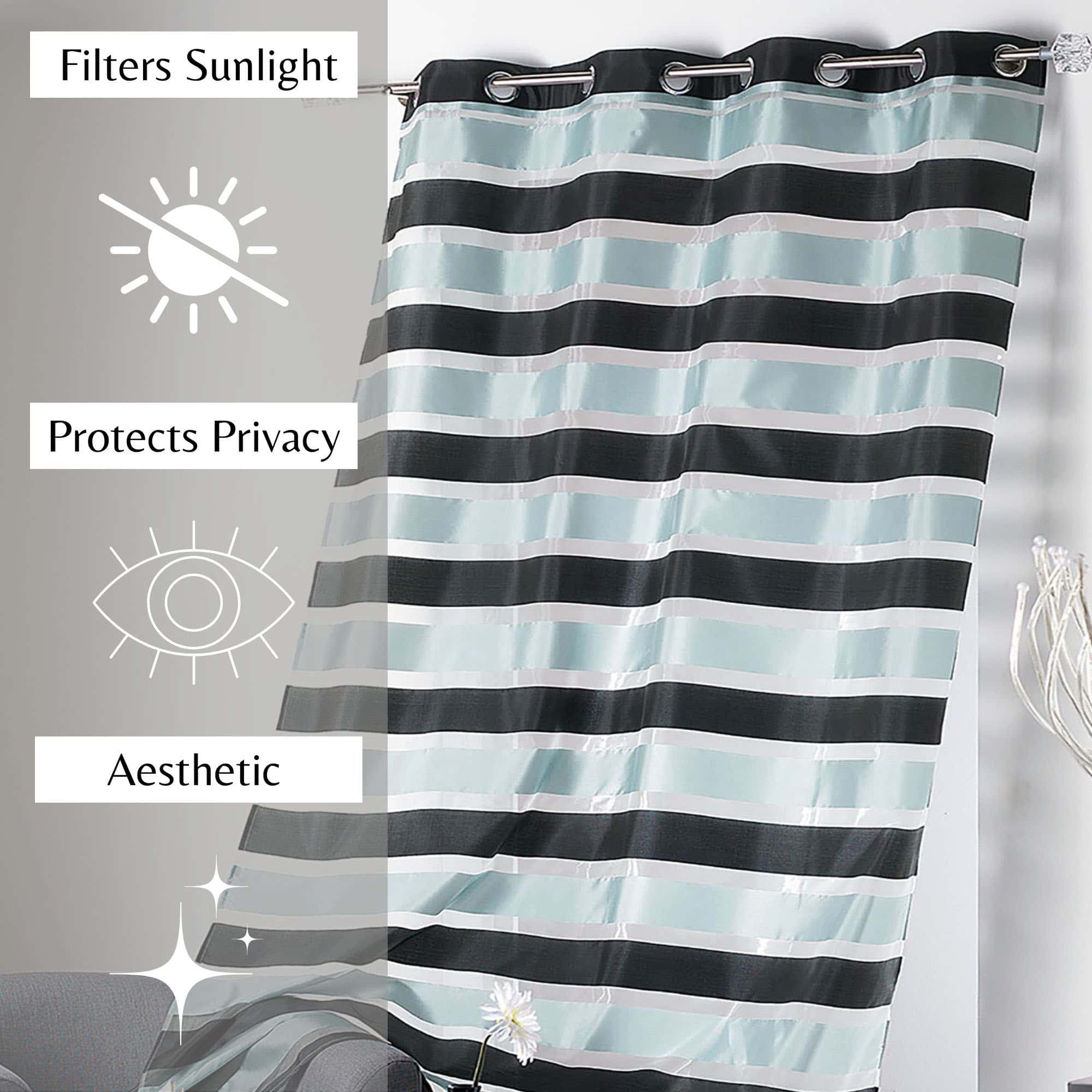 evideco-lot-2-voilages-ray-s-noir-bleu-gris-95x55 image 3