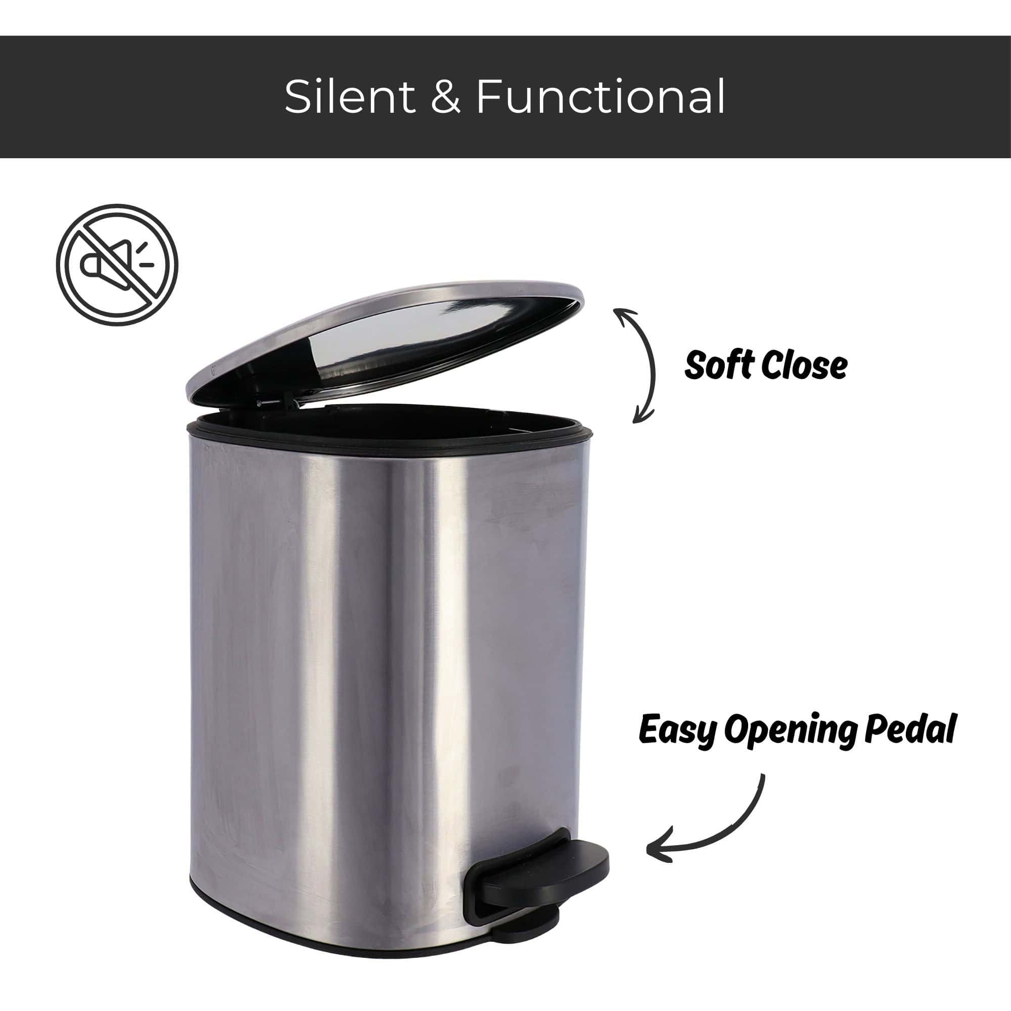 evideco-poubelle-salle-de-bain-chrome-5l-p-dale-silencieuse-carr-e image 4