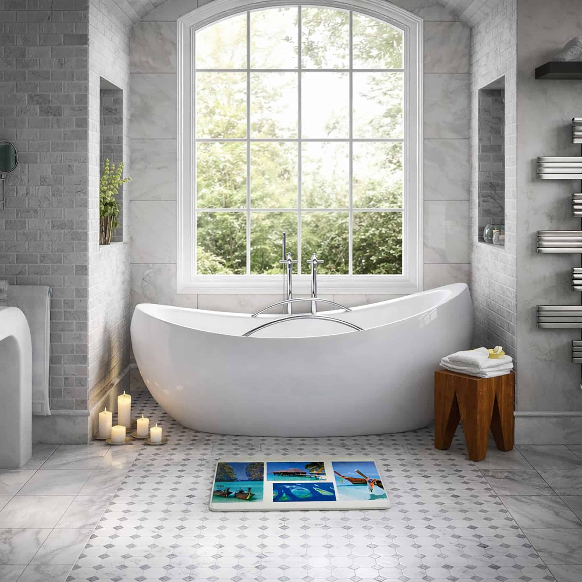 evideco-paradise-tapis-de-bain-mousse-m-moire-bleu-76x46-cm image 4