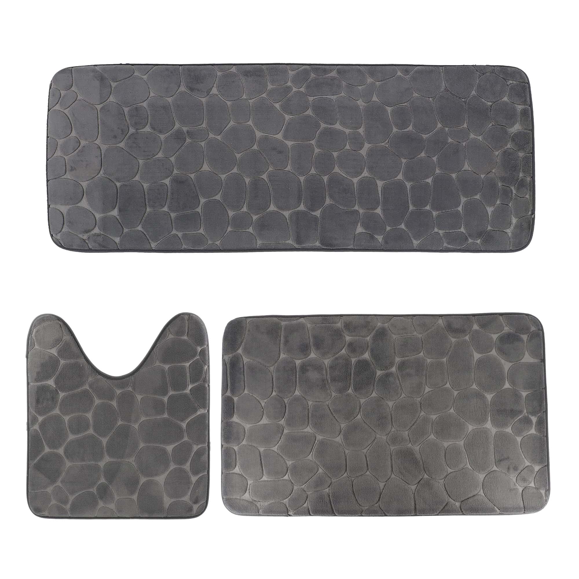 evideco-tapis-salle-de-bain-mousse-gris-fonc-lot-3 image 8