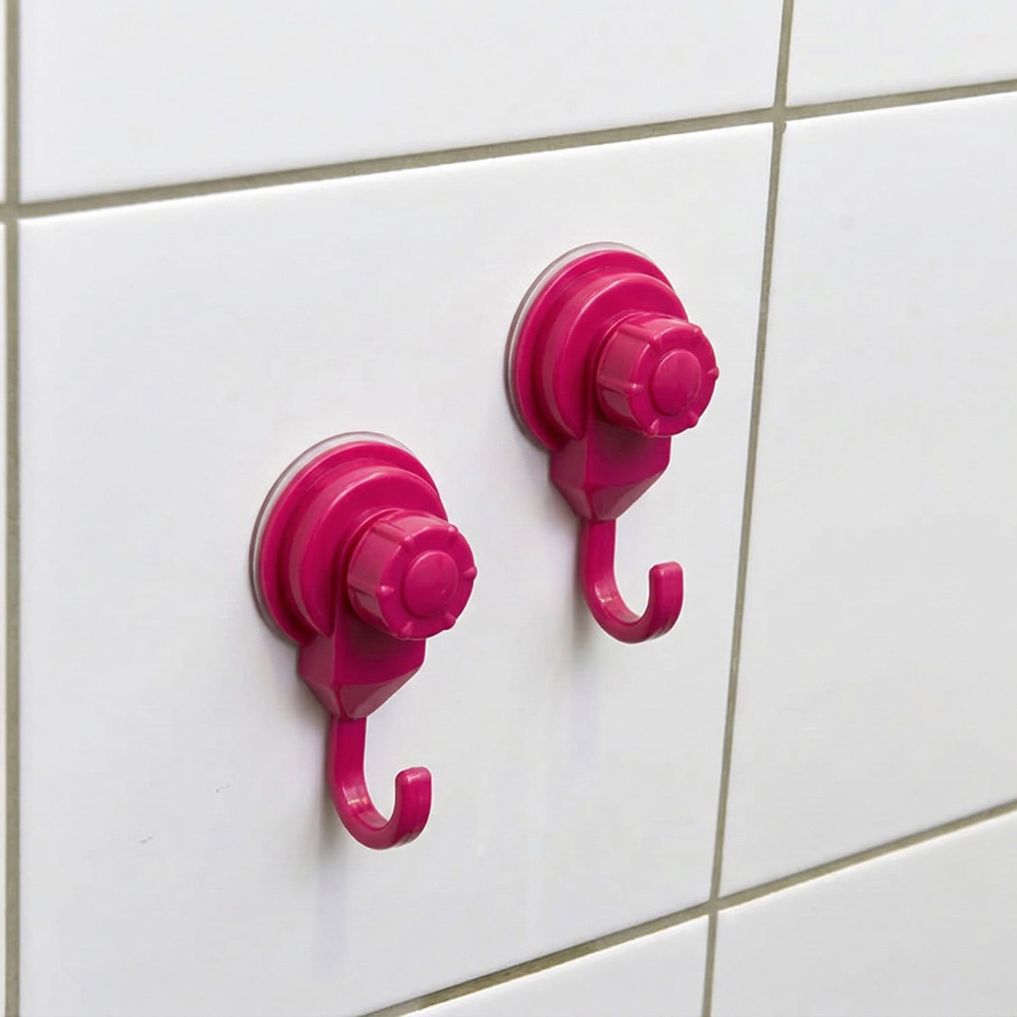 evideco-crochets-ventouse-rose-lot-de-2-crochet-salle-de-bain image 2