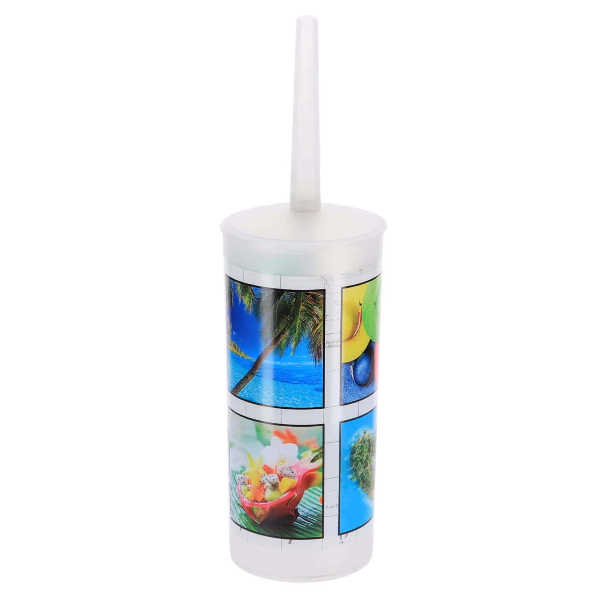 evideco-island-brosse-wc-motif-tropical-plastique image 8
