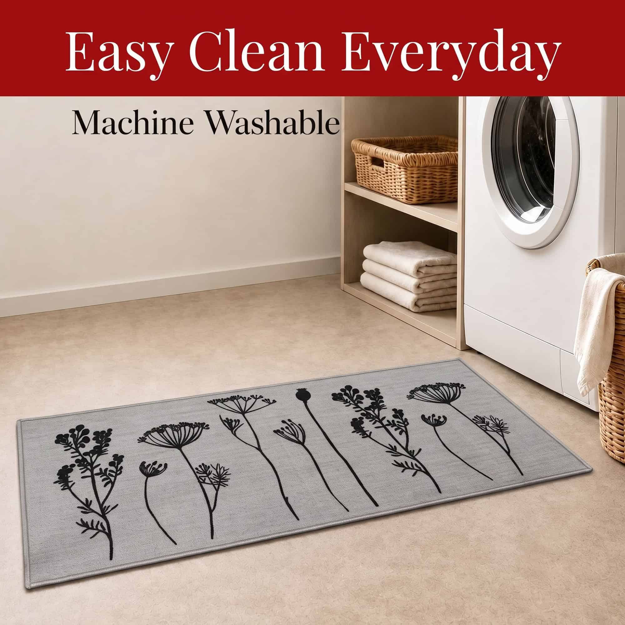 evideco-home-accessories-wildflowers-tapis-cuisine-48x20-gris-noir-effet-laine image 6