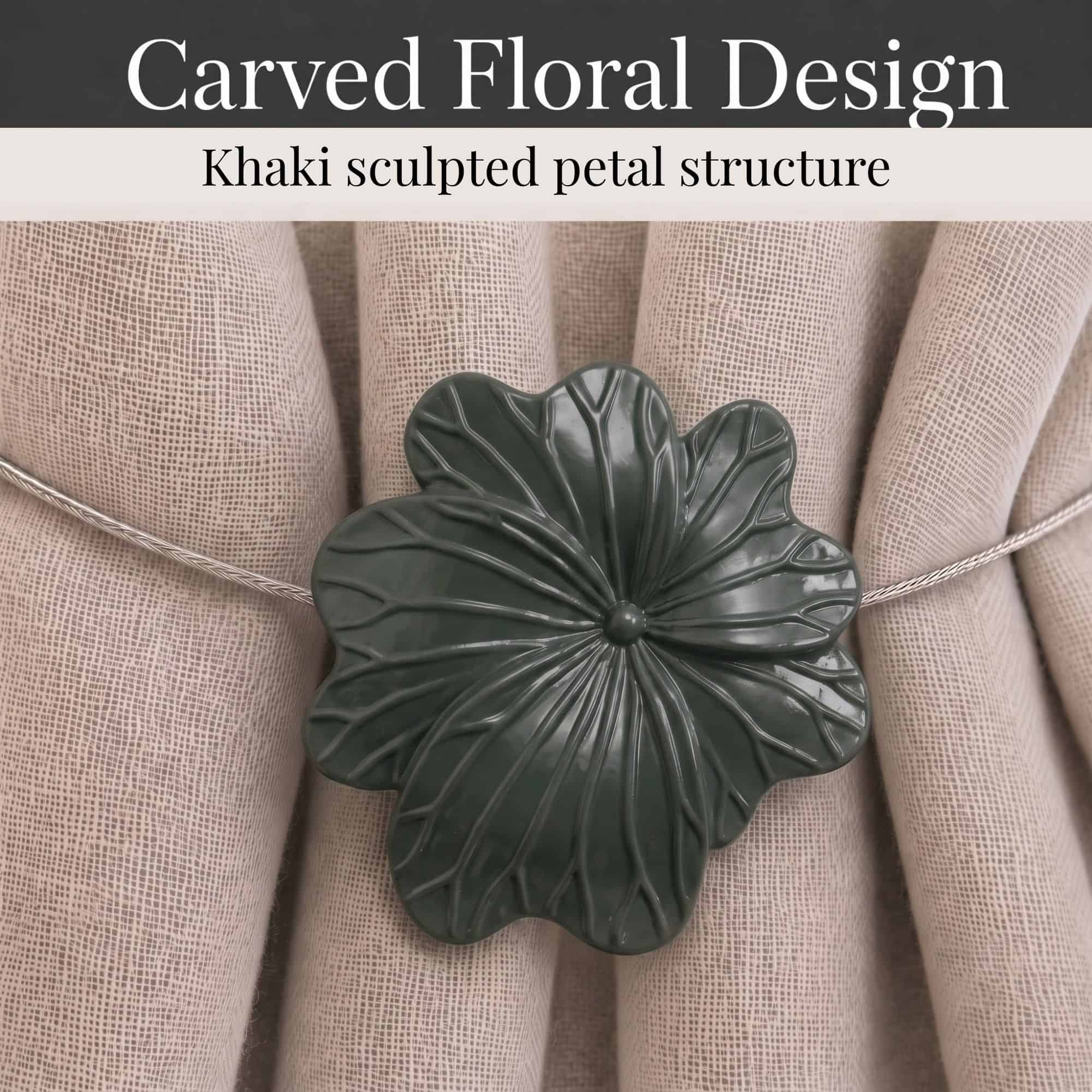 evideco-home-accessories-embrasse-rideau-fleur-kaki-r-sine-magn-tique image 5