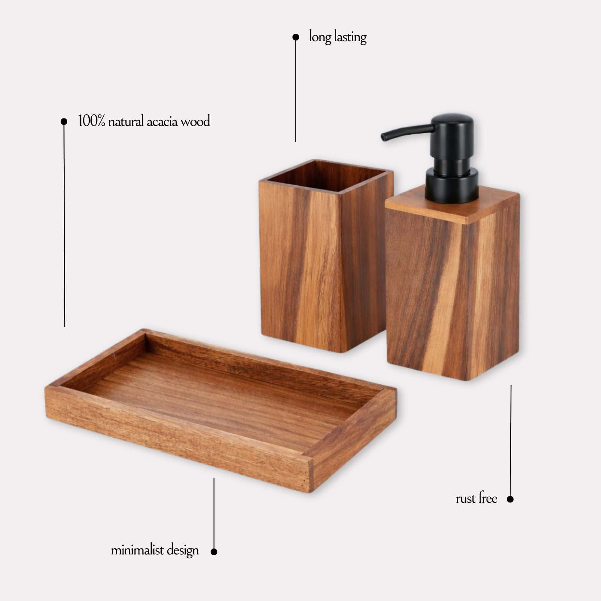 evideco-bathroom-accessories-set-acacia-3-pi-ces-plateau-rectangulaire image 7