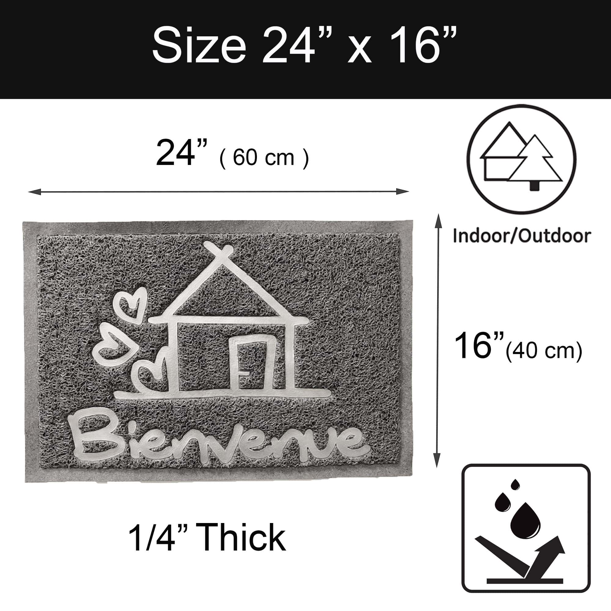 evideco-bienvenue-paillasson-gris-pvc-60x40-cm image 4