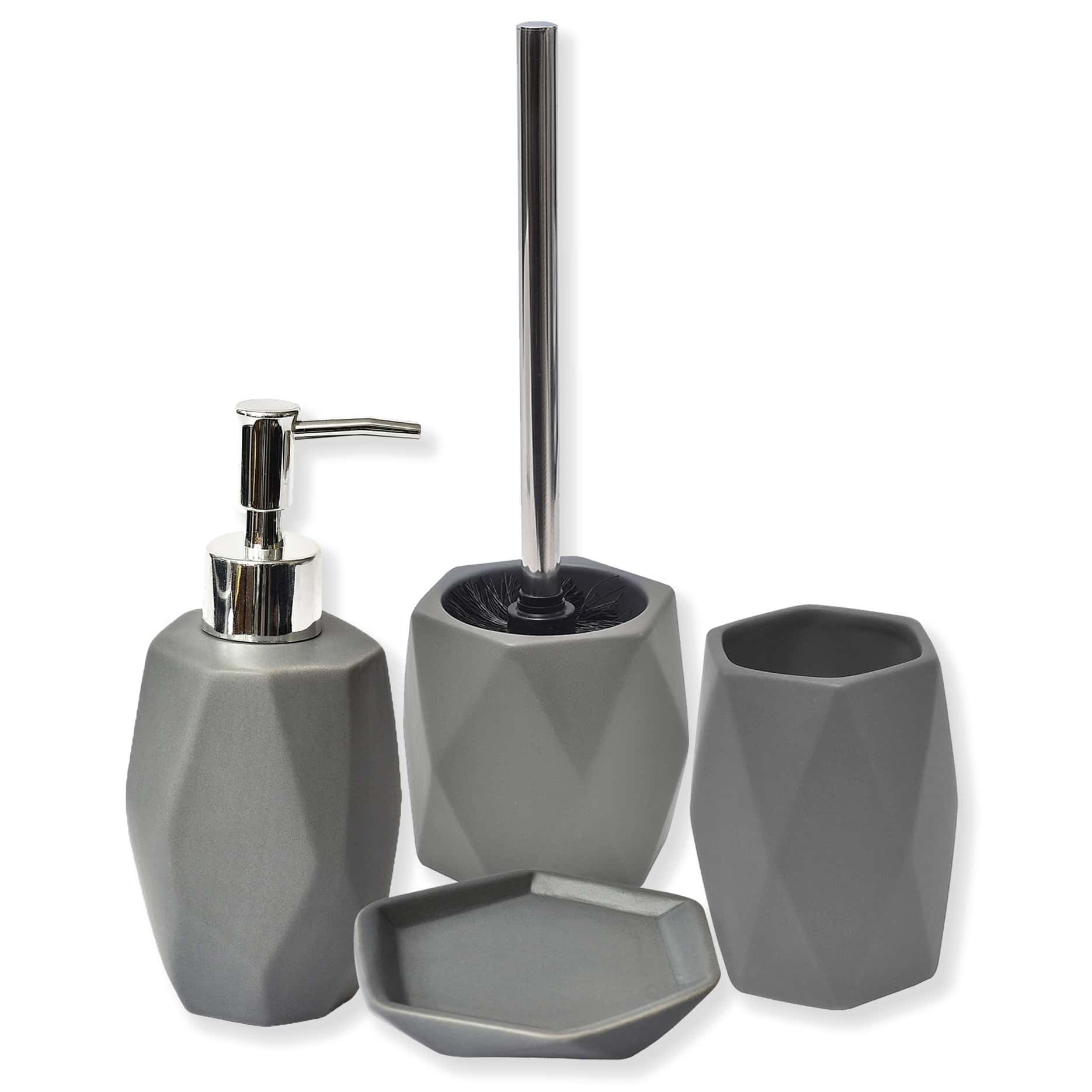 evideco-diamond-ensemble-salle-de-bain-gris-4-pi-ces-moderne image 5