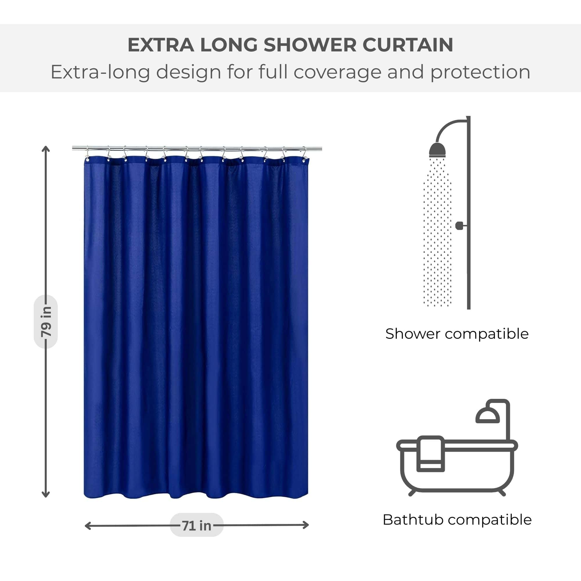 evideco-shower-accessories-rideau-douche-bleu-marine-71x79-peva image 2