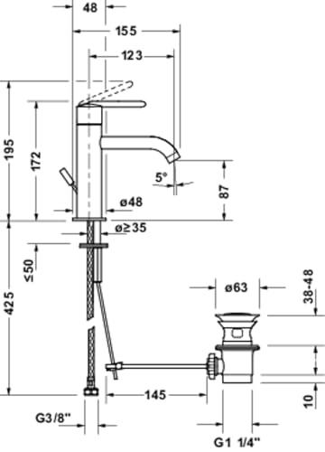 duravit-balcoon-mitigeur-lavabo-s-123-mm-inox-bross-conome image 5