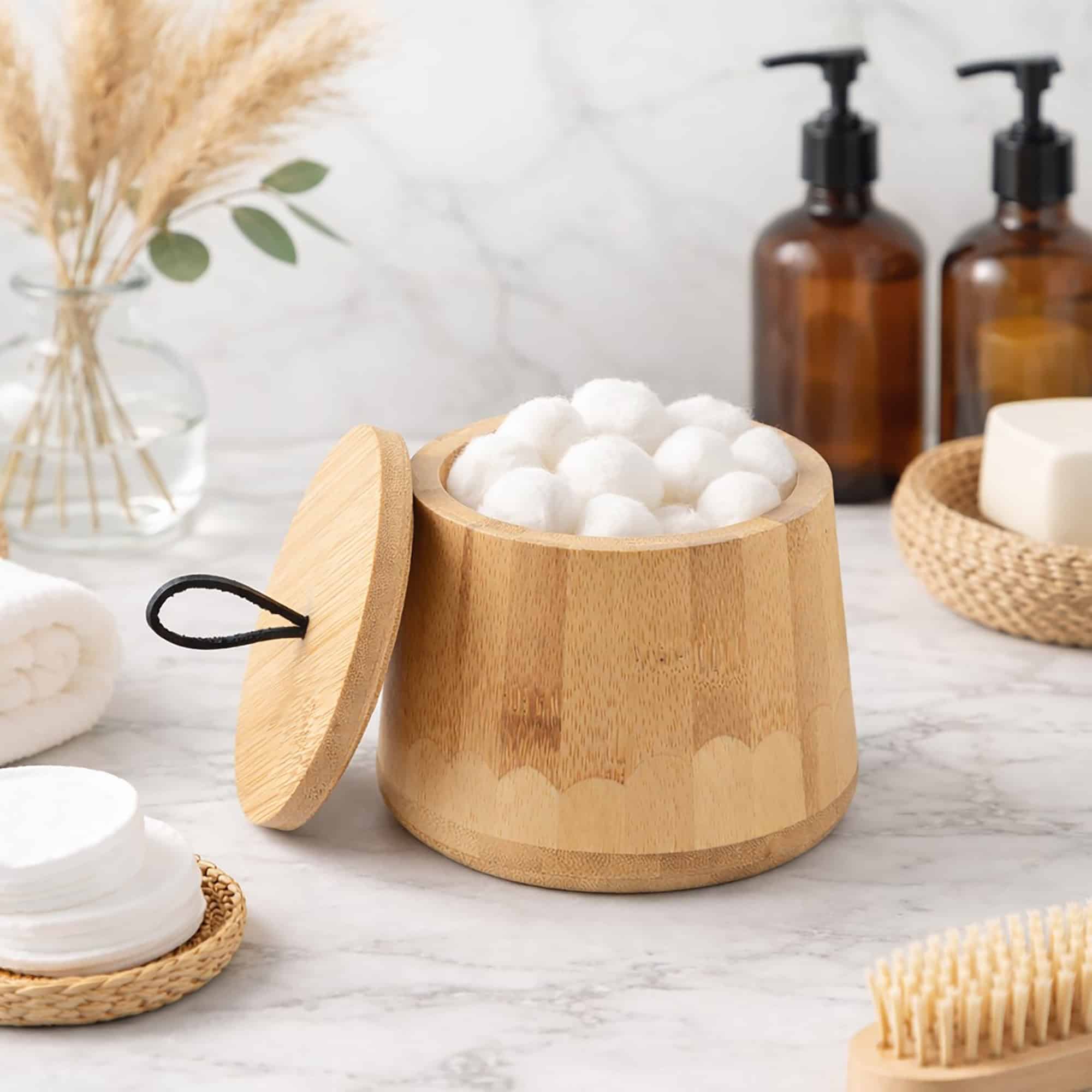 evideco-bo-te-coton-bambou-naturel-salle-de-bain image 1