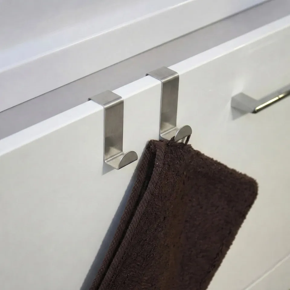 evideco-crochet-de-porte-inox-argent-lot-2-gain-de-place image 1