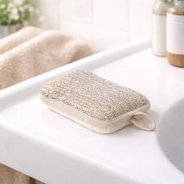 evideco-spa-ponge-exfoliante-bambou-coton-cr-me-taupe image 1