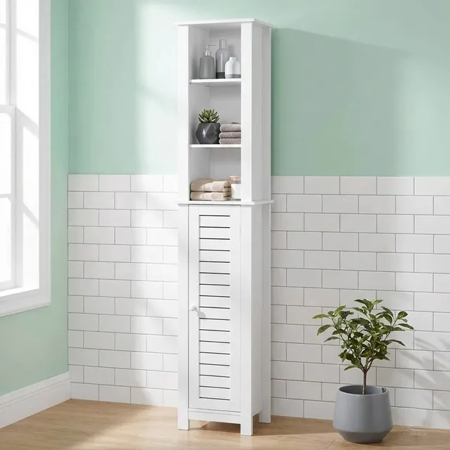 evideco-santorin-colonne-salle-de-bain-blanche-troite image 1